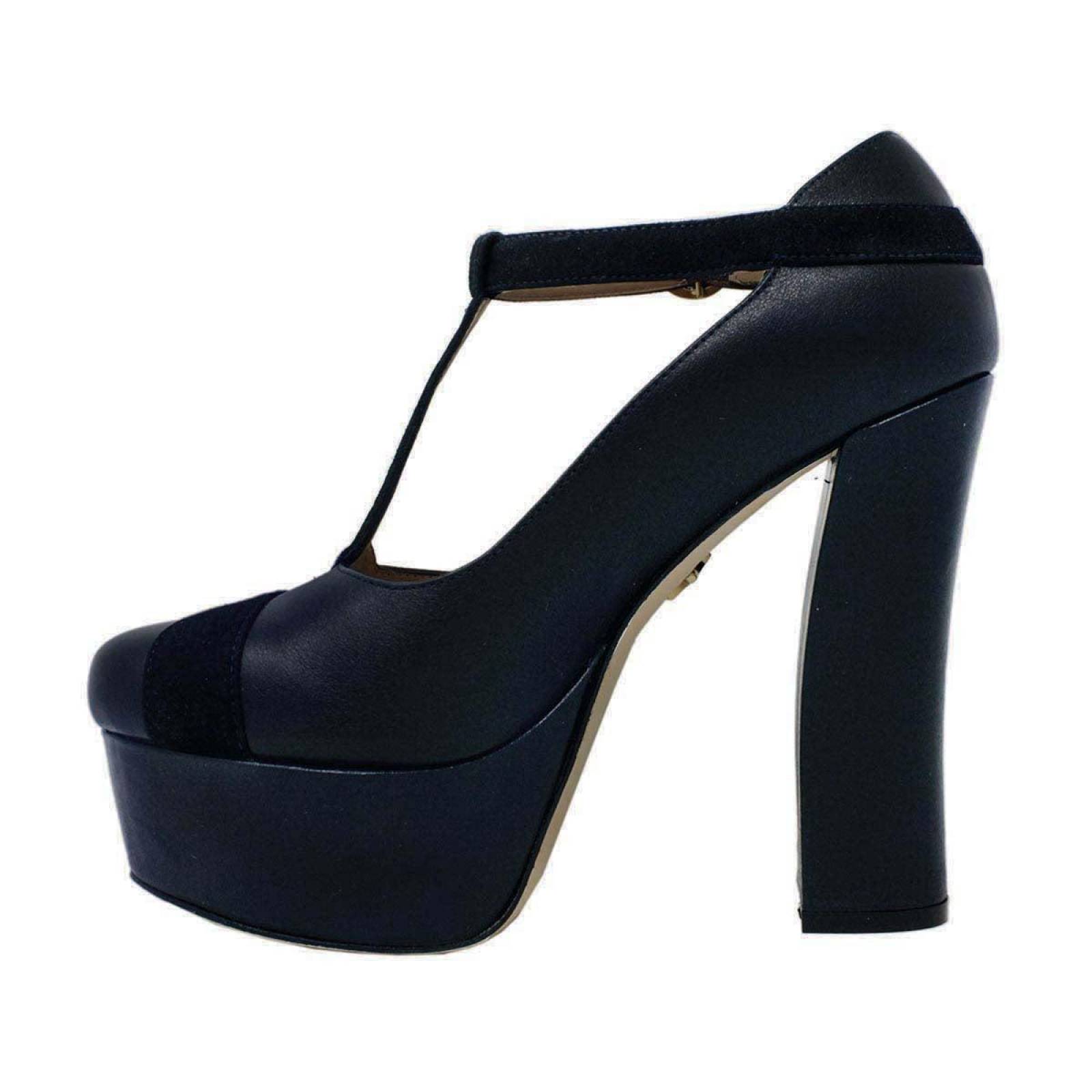 LYRA 135 - Marino Regina Romero Zapato Plataforma Tacon Alto para Dama en Piel