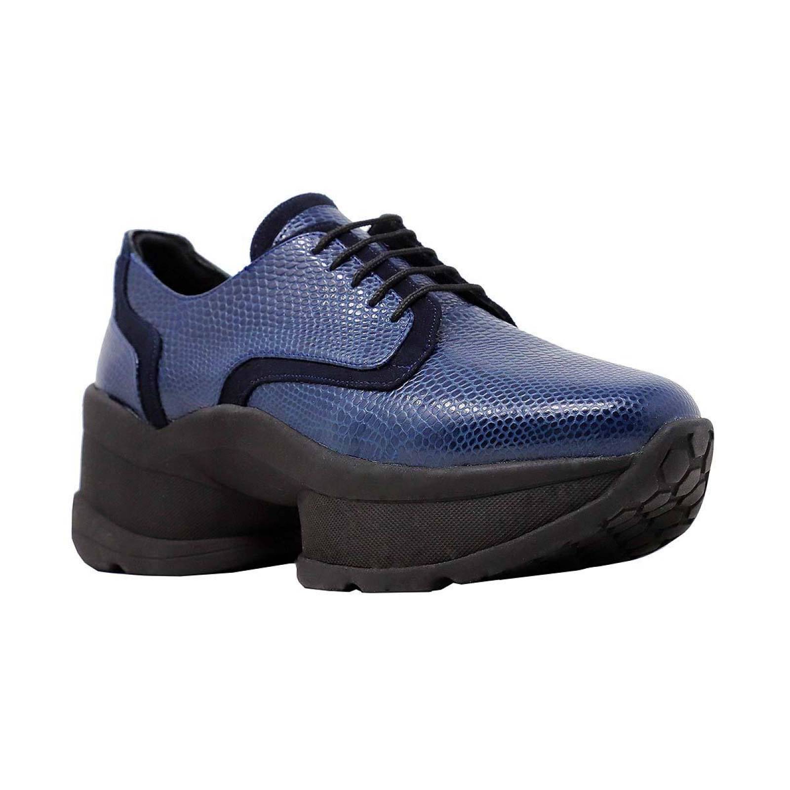 KOURTNEY 75 - Azul Regina Romero Zapato Tenis Urbano Sport para Dama en Piel 