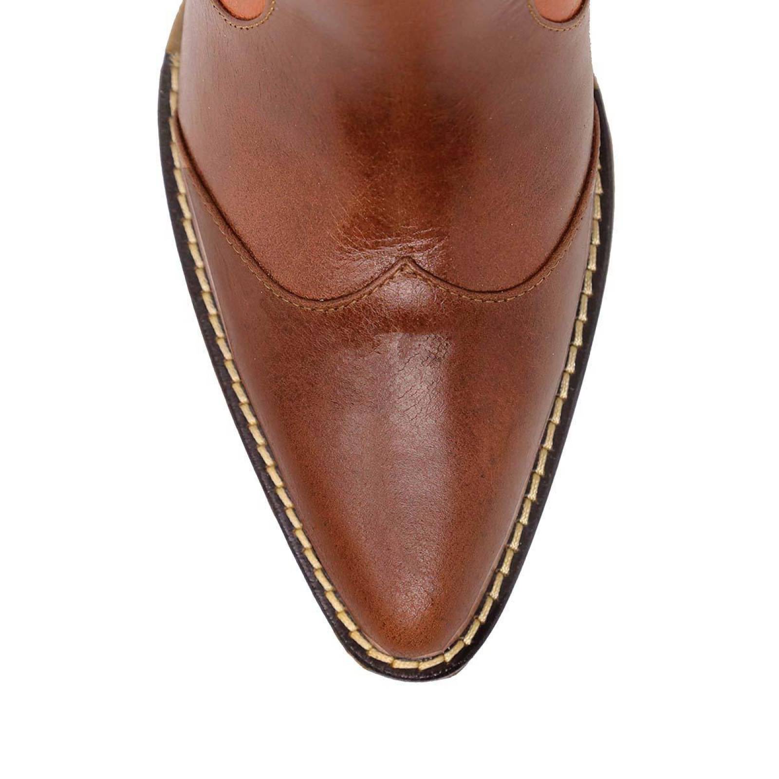 MADDIE 60 Edicion Limitada - Terracota y Caoba Regina Romero Zapato Bota Botin Tacon Bajo para Dama  