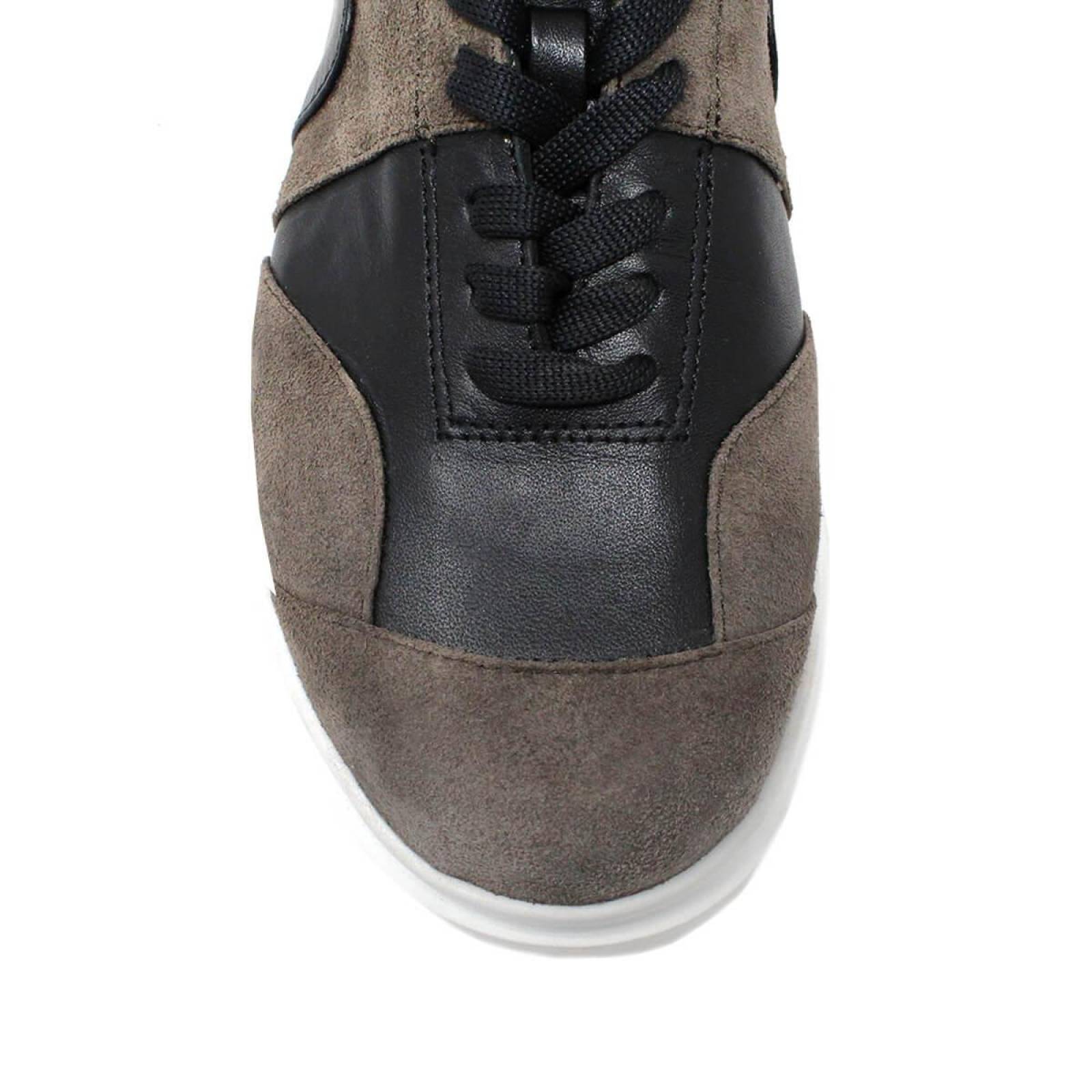 MARIA 35 - Negro y Concreto Regina Romero Zapato Tenis Urbano Sport para Dama en Piel 