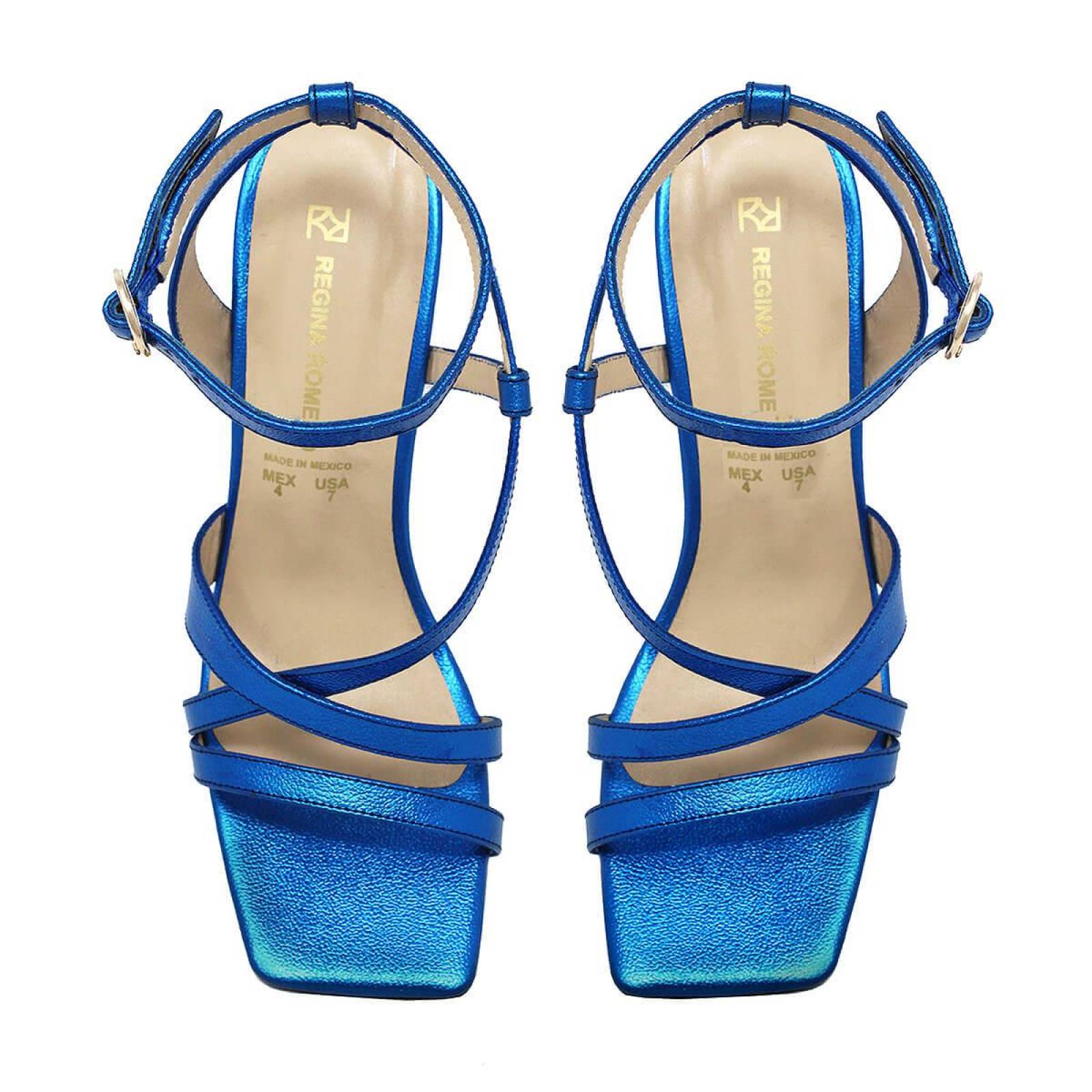 PIA 100 - Zafiro Regina Romero Zapato Sandalia Zapatilla Tacon Alto para Dama en Piel 