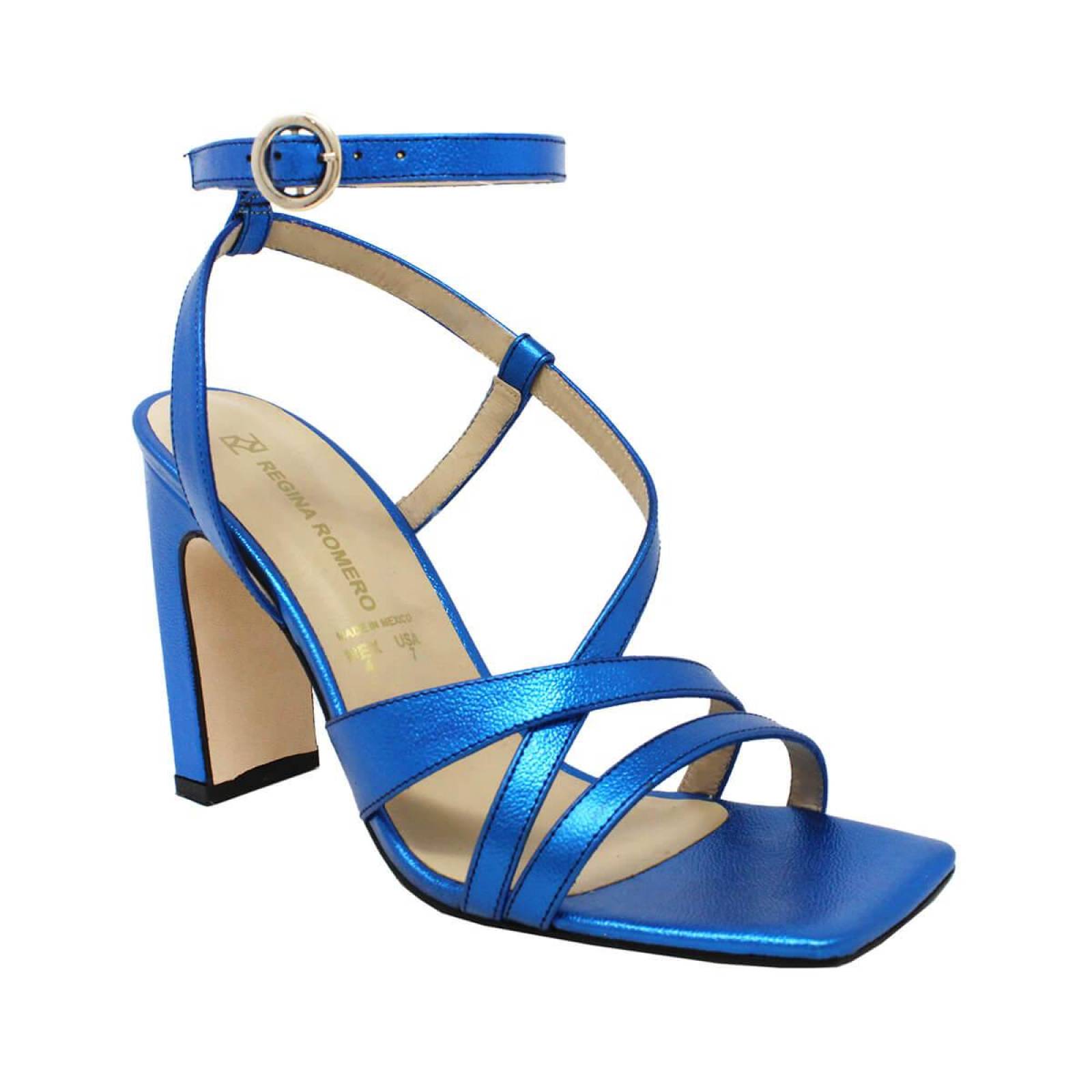 PIA 100 - Zafiro Regina Romero Zapato Sandalia Zapatilla Tacon Alto para Dama en Piel 
