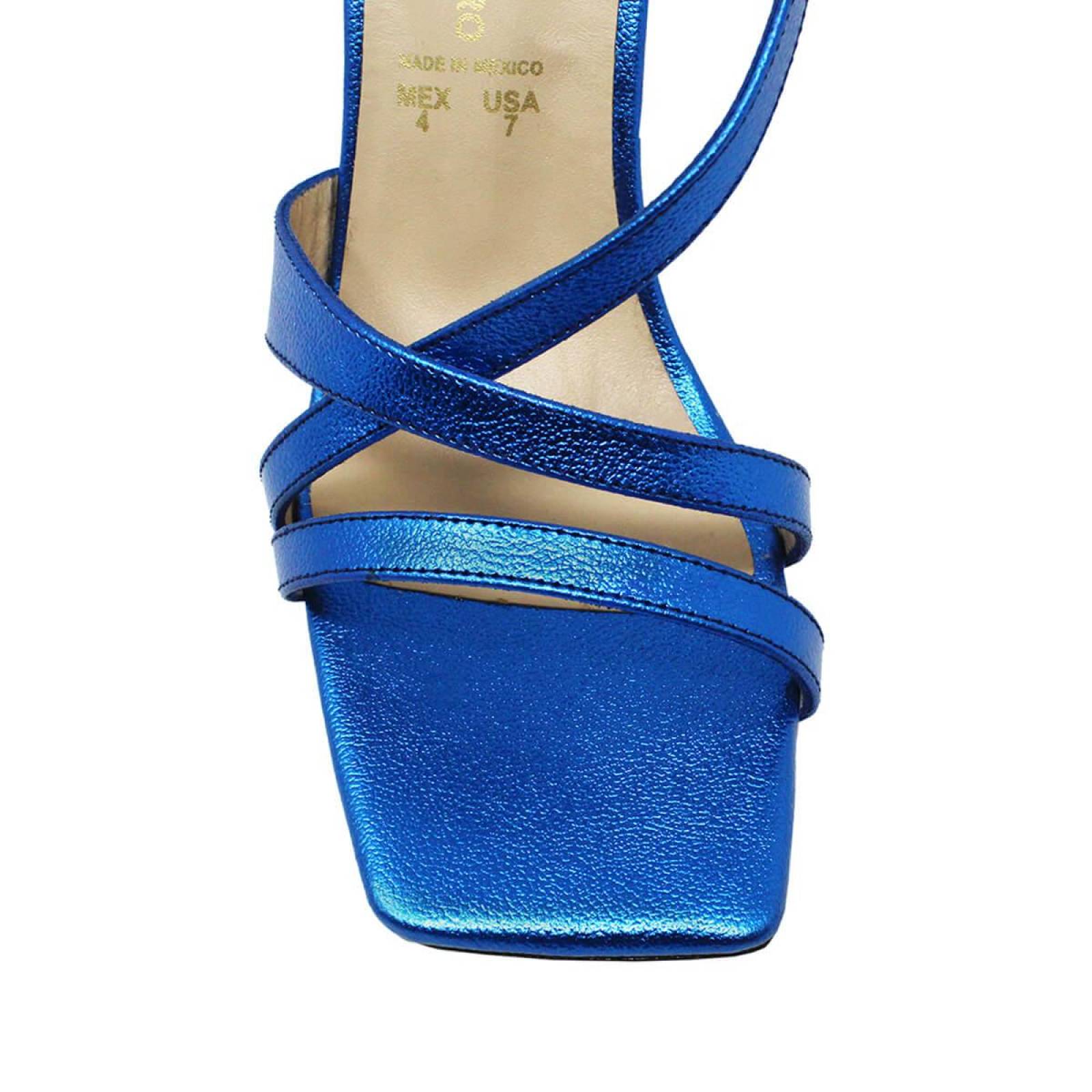 PIA 100 - Zafiro Regina Romero Zapato Sandalia Zapatilla Tacon Alto para Dama en Piel 