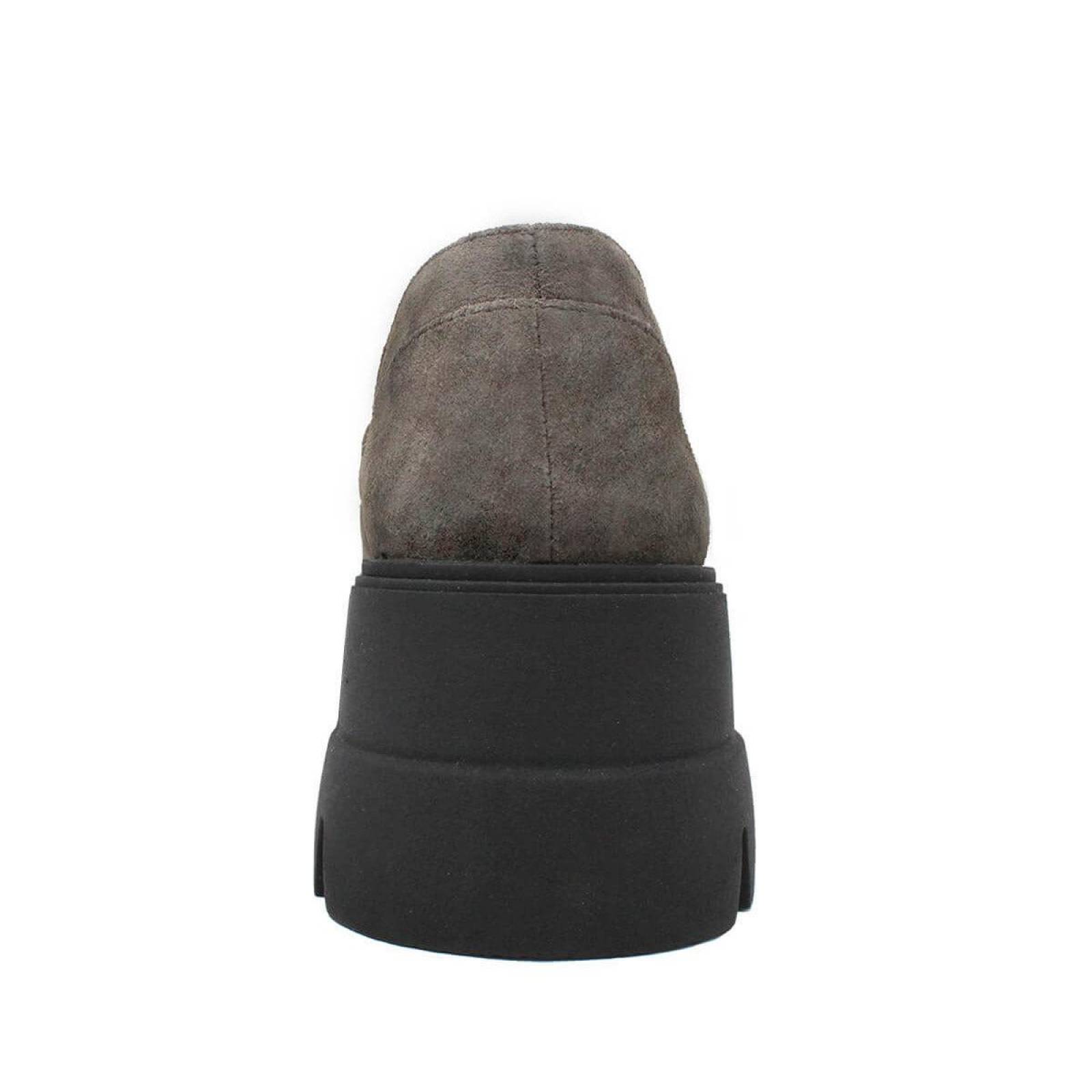 RAQUEL 65 - Gamuza Concreto Regina Romero Zapato Bostoniano Urbano Sport para Dama en Piel 