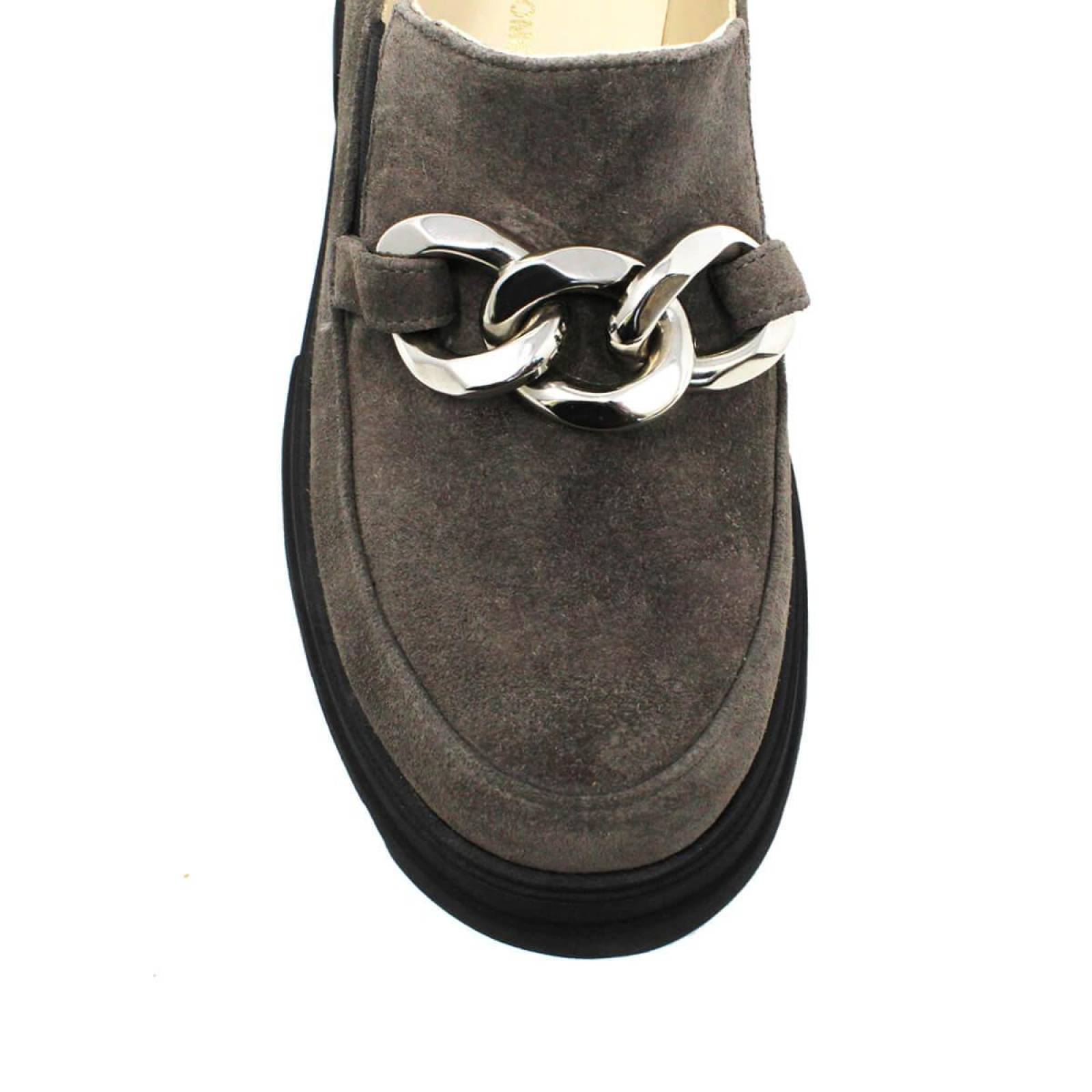 RAQUEL 65 - Gamuza Concreto Regina Romero Zapato Bostoniano Urbano Sport para Dama en Piel 