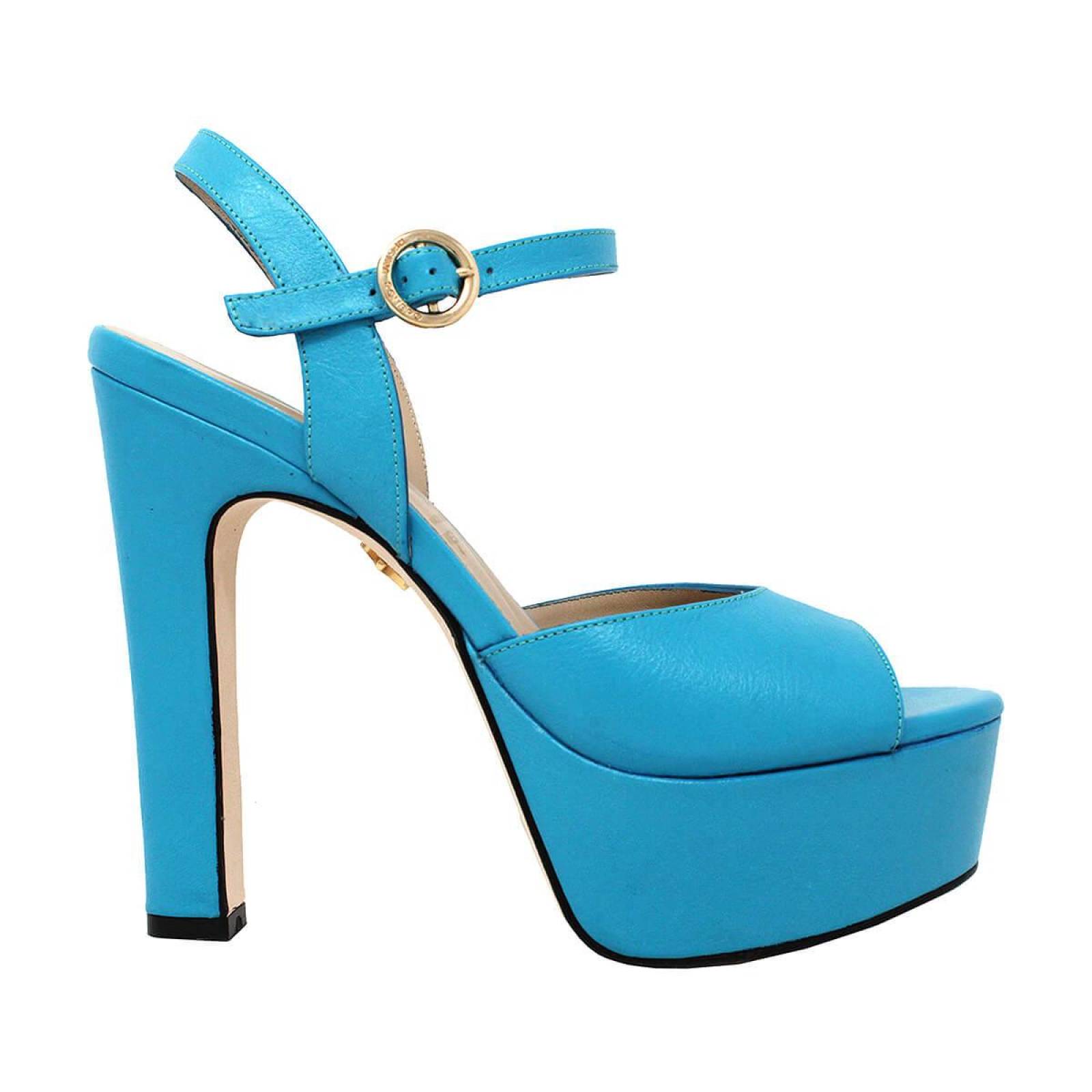 SABRINA 135 Azul Claro Regina Romero Zapato Sandalia Plataforma