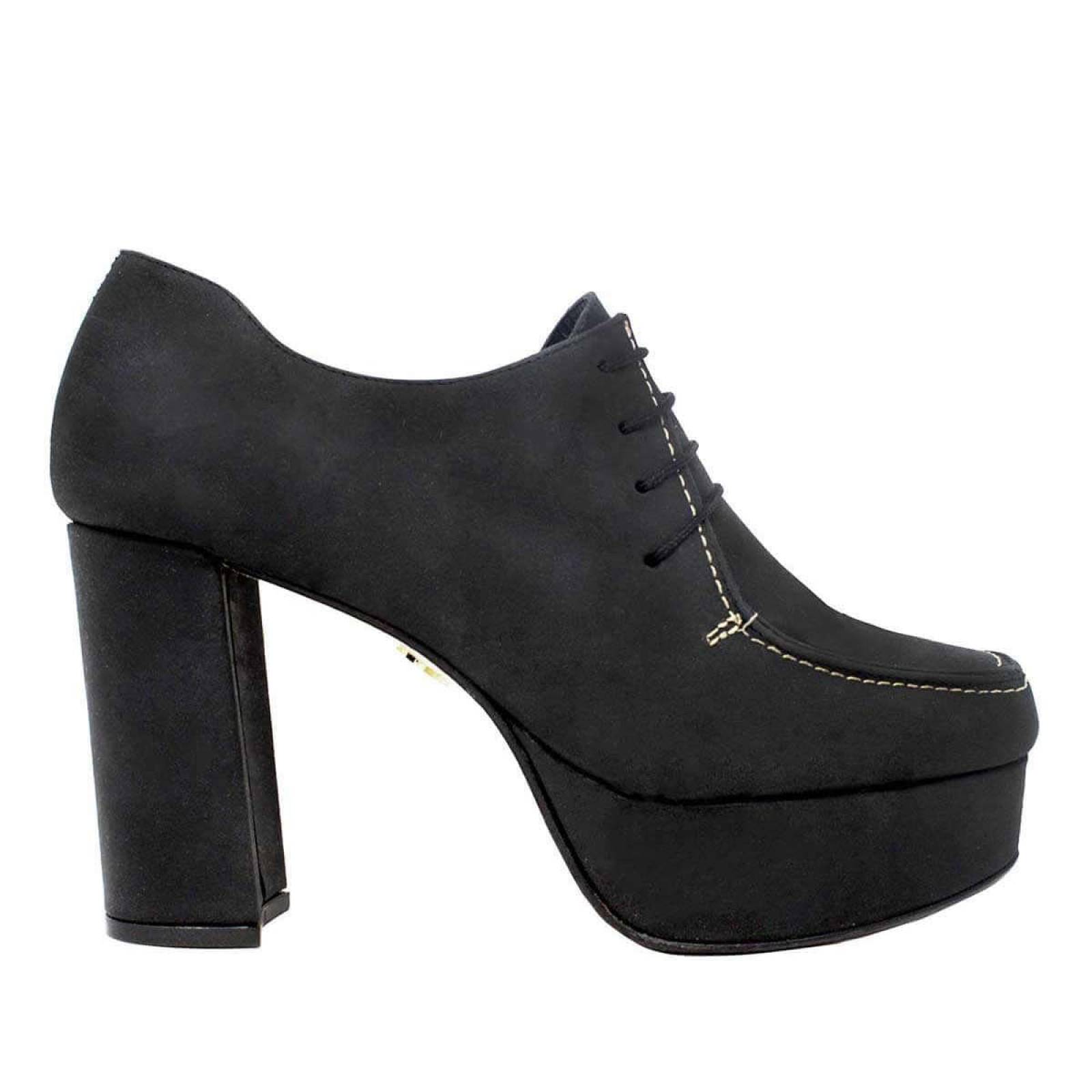 ZOE 95 - Concreto Regina Romero Zapato Plataforma Tacon Alto para Dama en Piel 