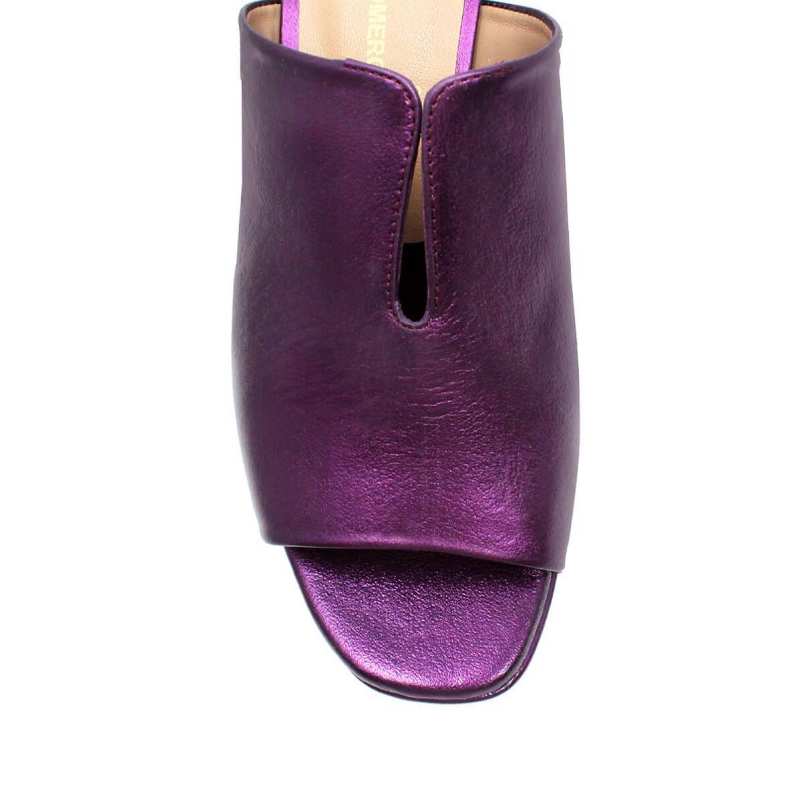 VERONICA 95 - Amatista Regina Romero Zapato Sandalia Mule Plataforma Tacon Alto para Dama en Piel 