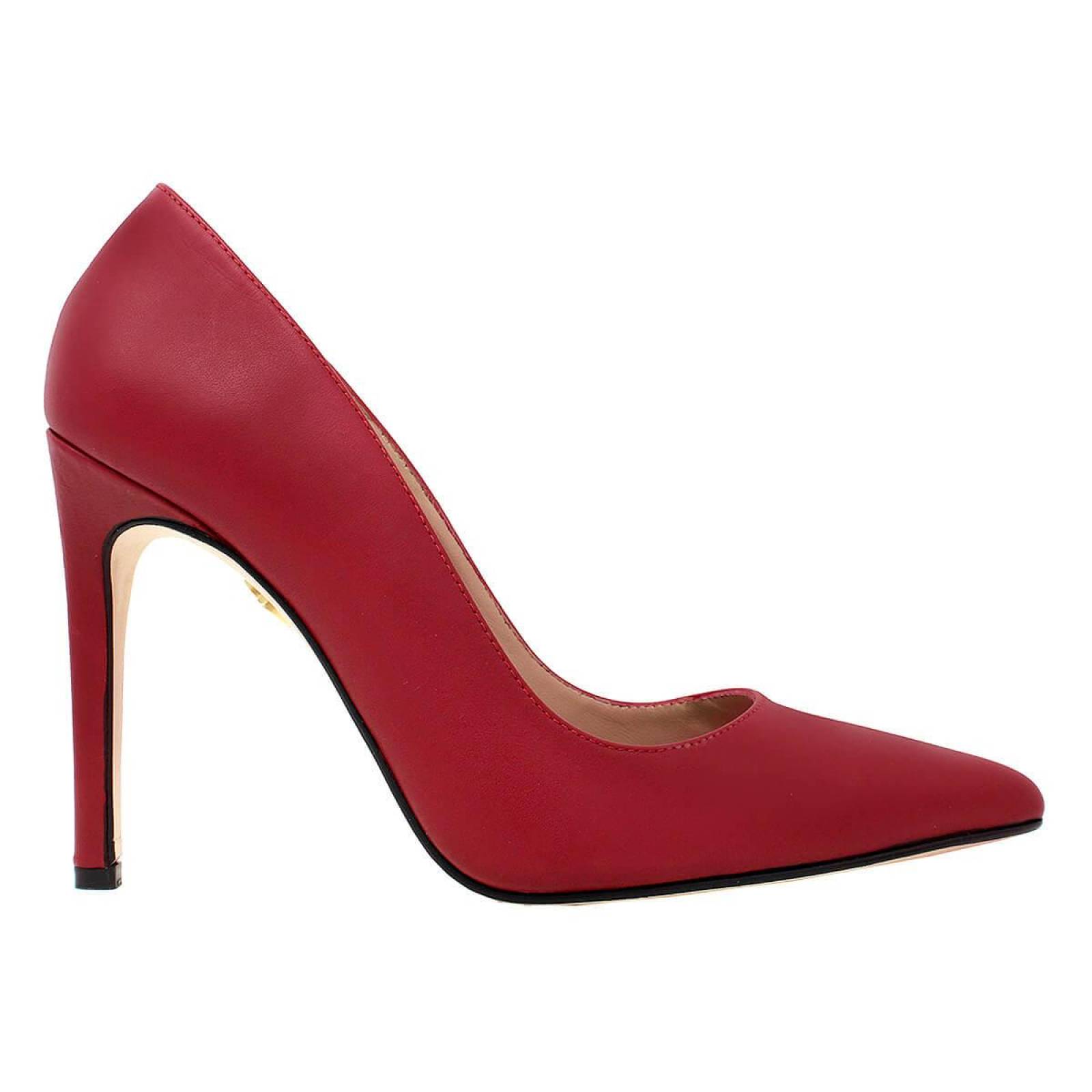 REGINA PUMP 105 - Rojo Regina Romero Zapato Zapatilla Tacon Alto para Dama en Piel 