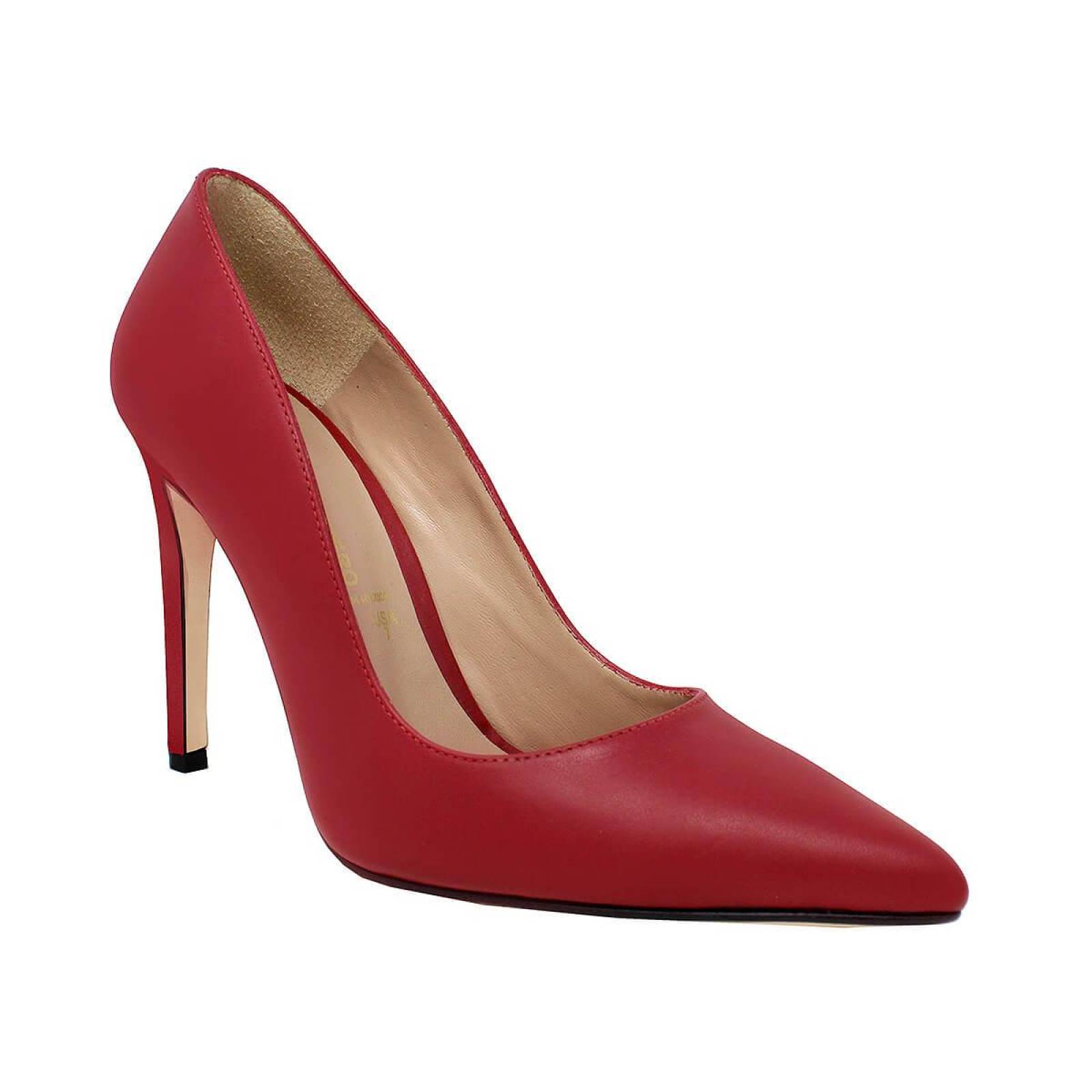 REGINA PUMP 105 - Rojo Regina Romero Zapato Zapatilla Tacon Alto para Dama en Piel 