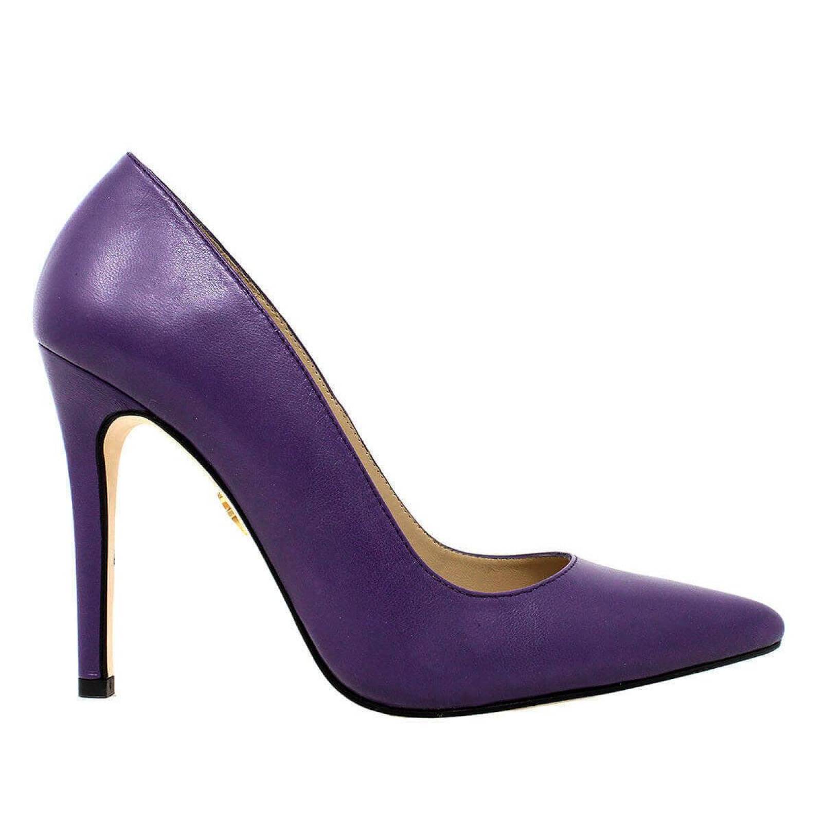 REGINA PUMP 105 - Morado Regina Romero Zapato Zapatilla Tacon Alto para Dama en Piel 