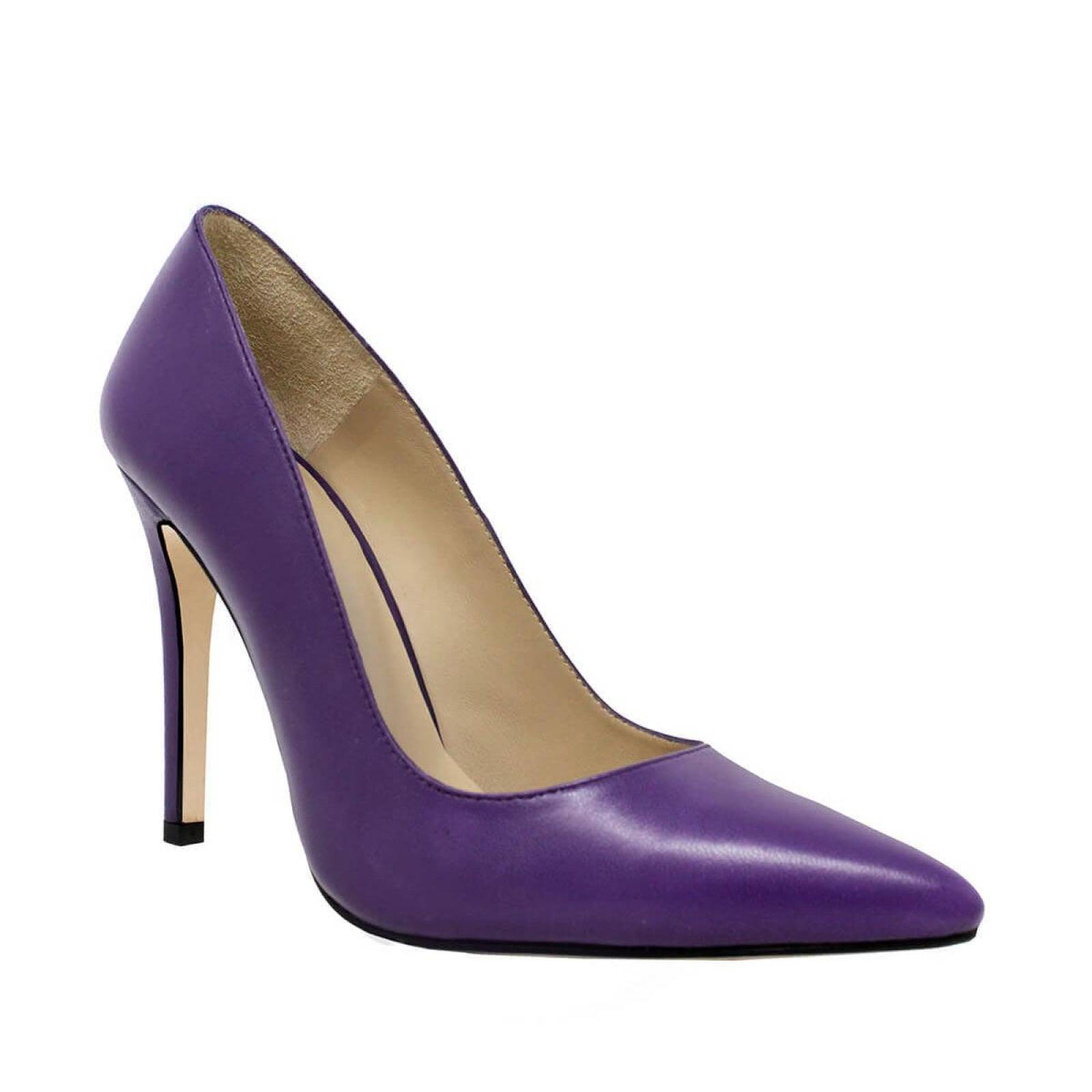 REGINA PUMP 105 - Morado Regina Romero Zapato Zapatilla Tacon Alto para Dama en Piel 