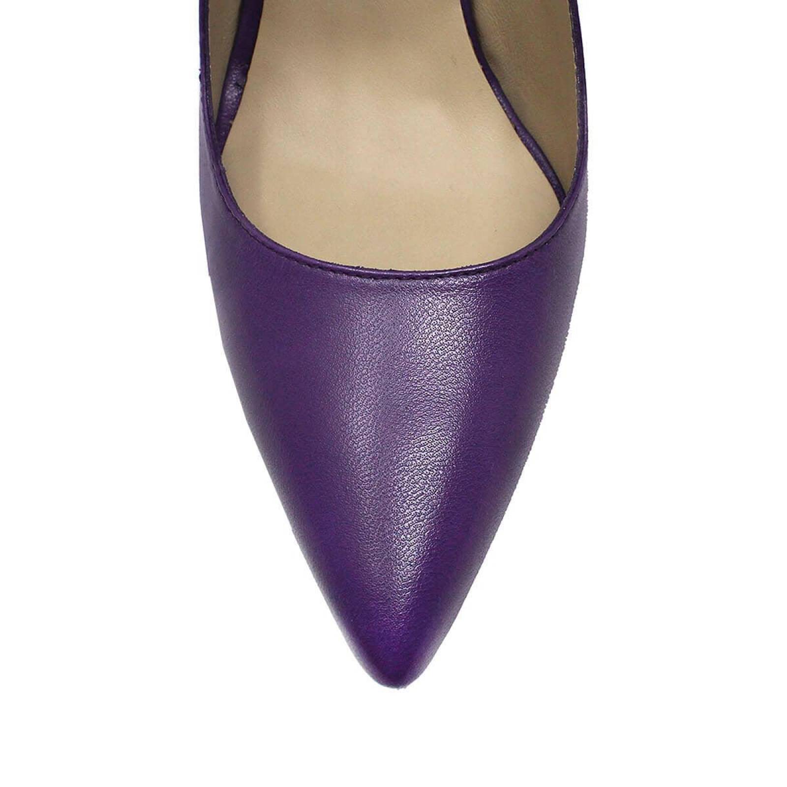 REGINA PUMP 105 - Morado Regina Romero Zapato Zapatilla Tacon Alto para Dama en Piel 