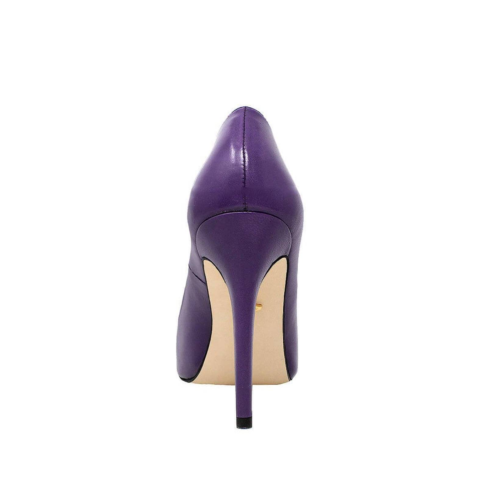 REGINA PUMP 105 - Morado Regina Romero Zapato Zapatilla Tacon Alto para Dama en Piel 