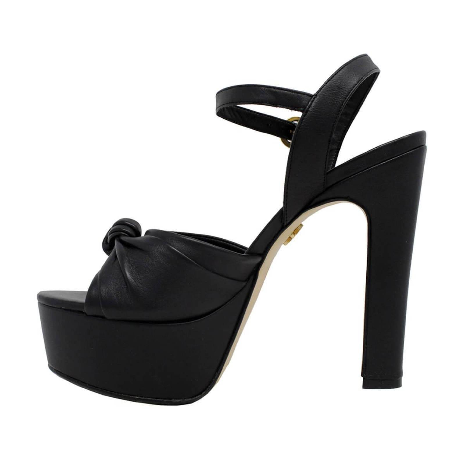 ALEXA 135 - Negro Regina Romero Zapato Sandalia Plataforma Tacon Alto Para Dama en Piel 