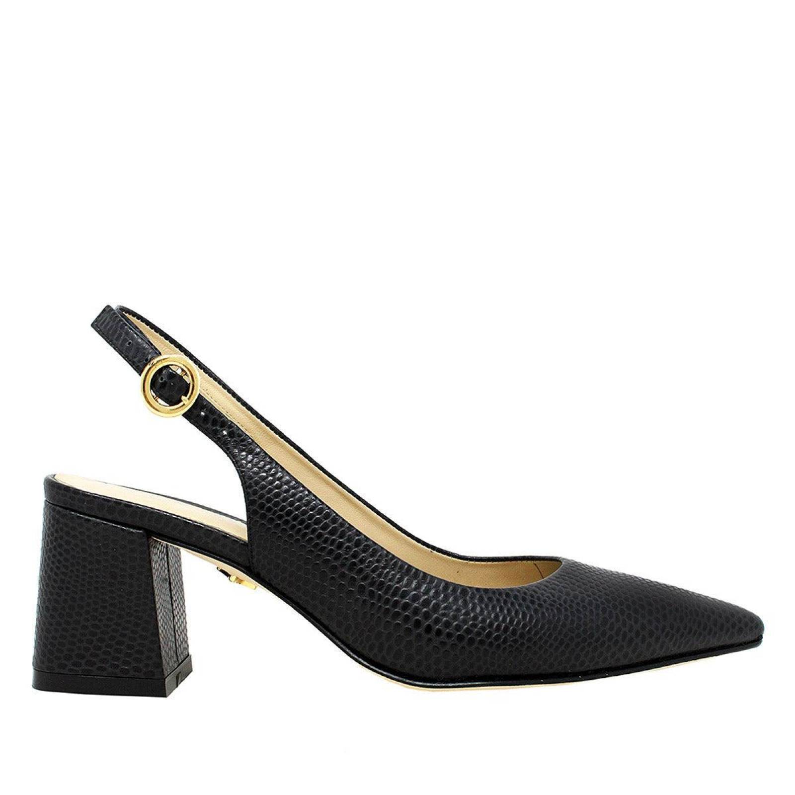 TANIA 50 - Negro Regina Romero Zapato Zapatilla Tacon Bajo para Dama en Piel 