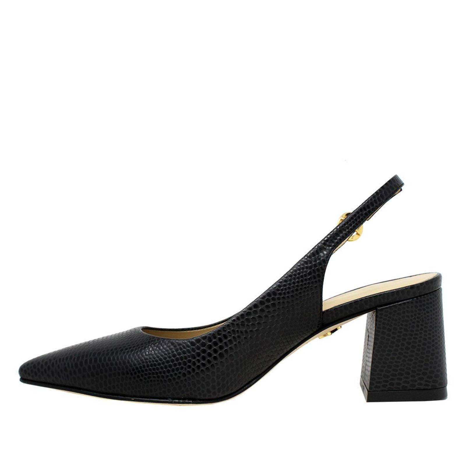 TANIA 50 - Negro Regina Romero Zapato Zapatilla Tacon Bajo para Dama en Piel 