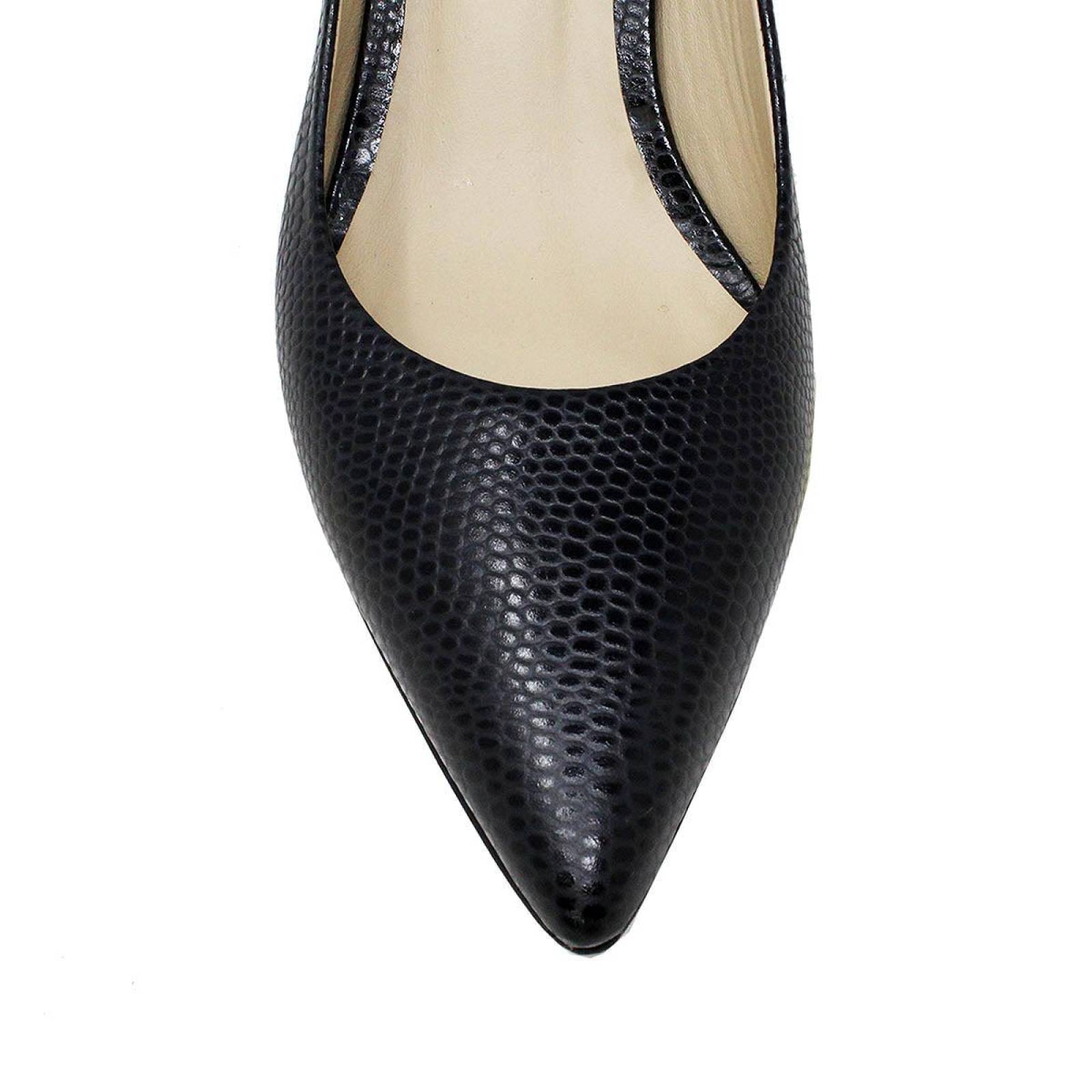 TANIA 50 - Negro Regina Romero Zapato Zapatilla Tacon Bajo para Dama en Piel 