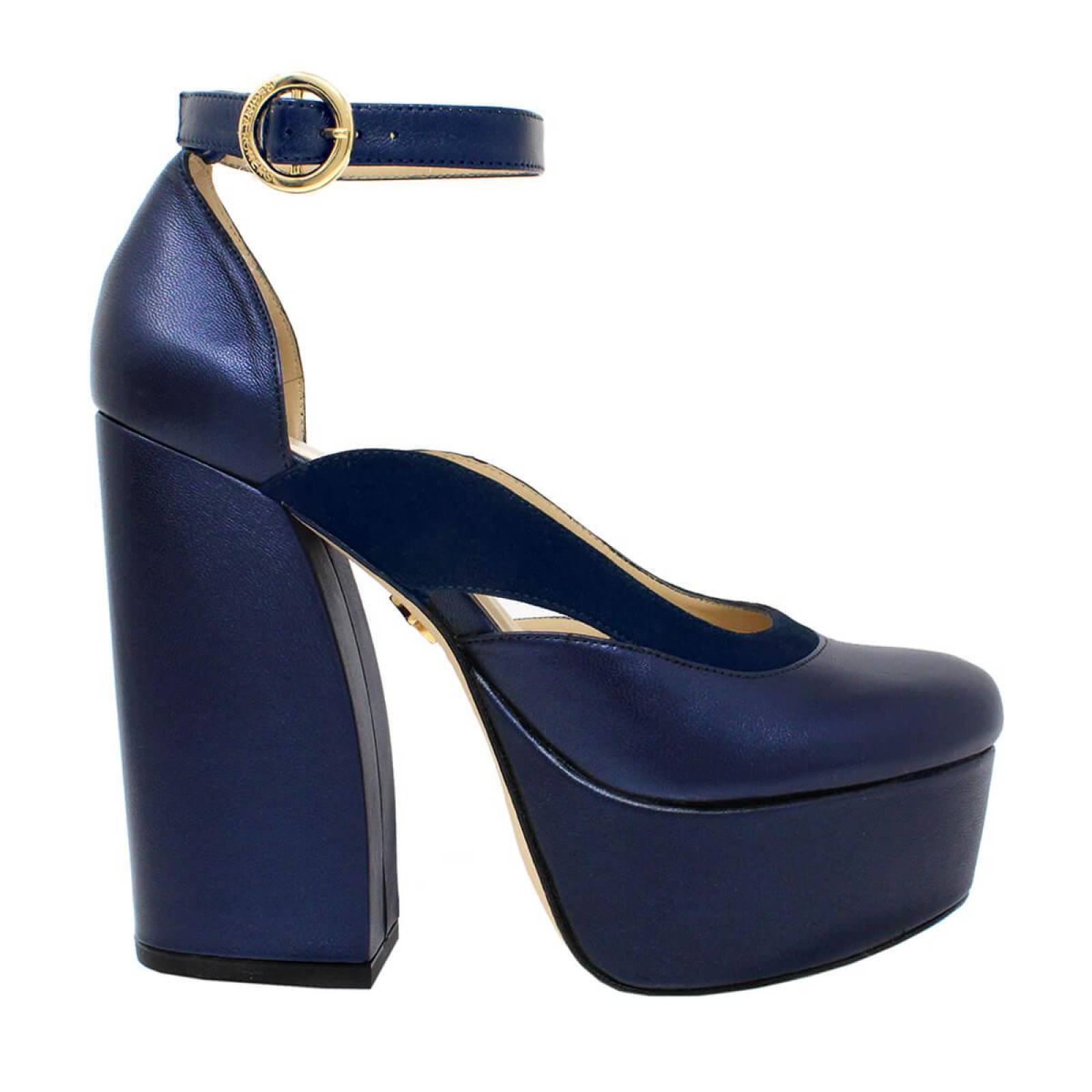 DESIRE 135 - Marino Regina Romero Zapato Plataforma Tacon Alto para Dama en Piel