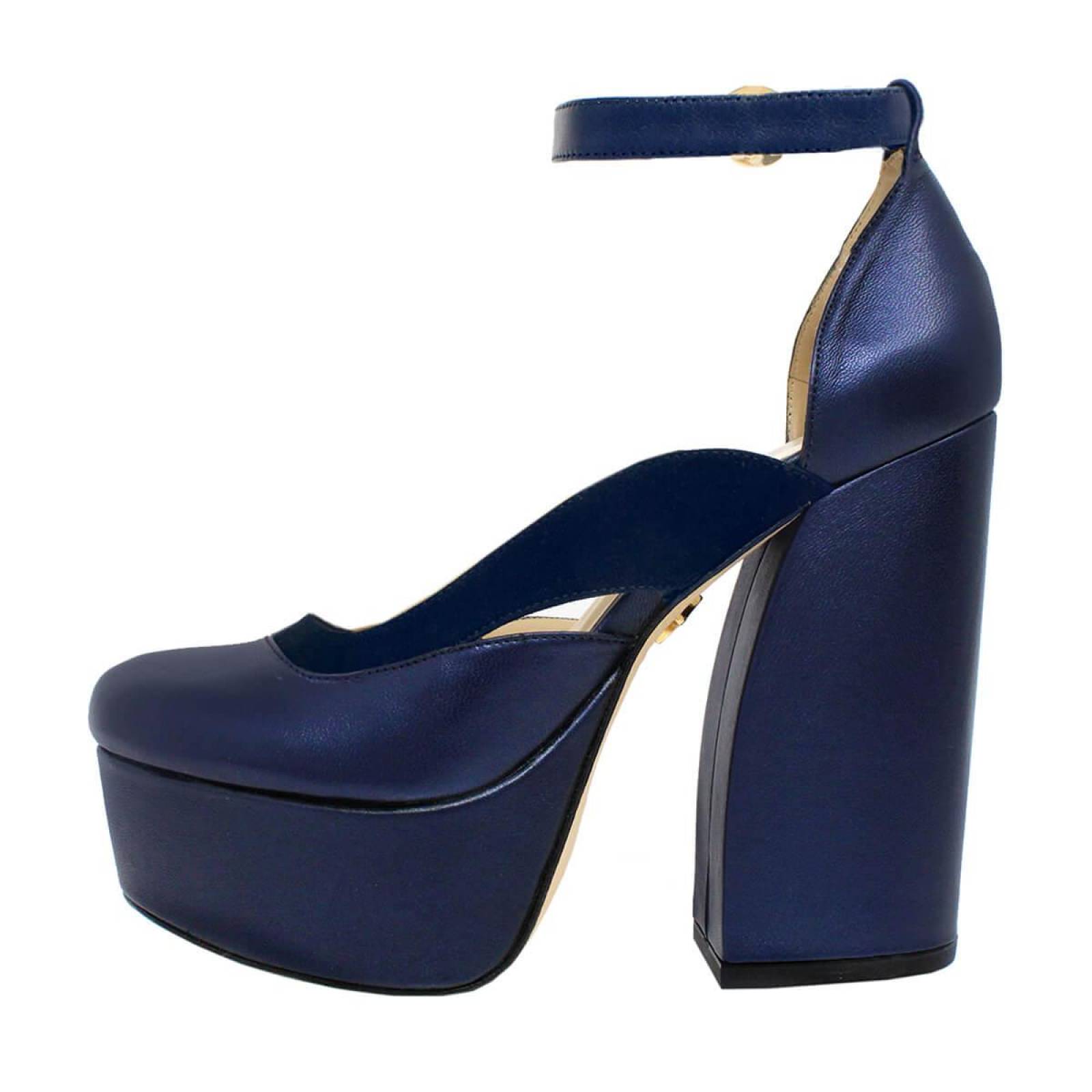 DESIRE 135 - Marino Regina Romero Zapato Plataforma Tacon Alto para Dama en Piel