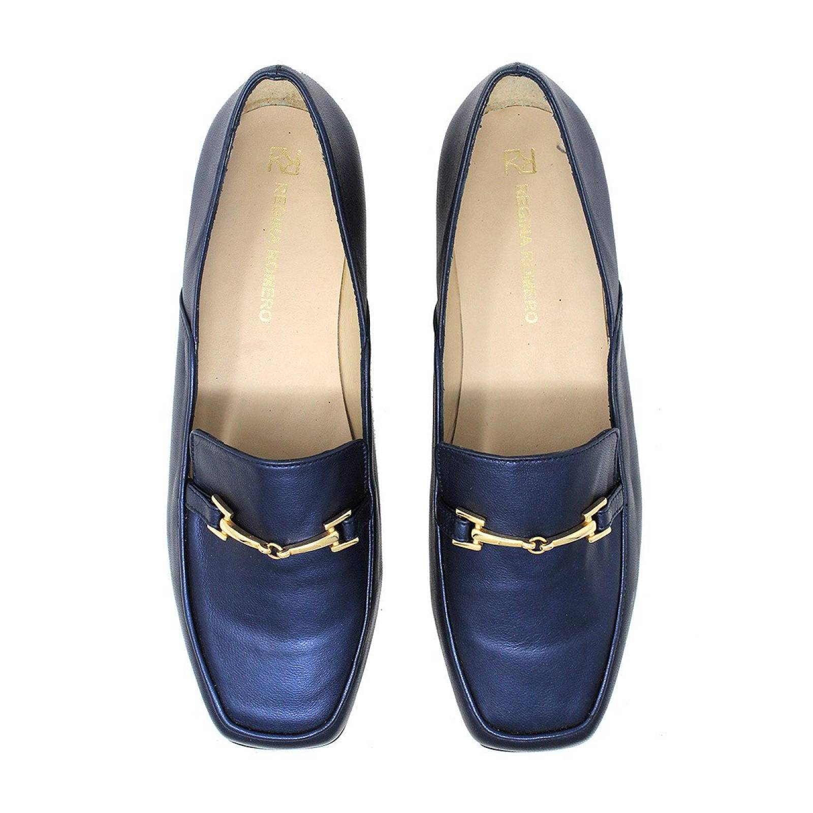 LUA - Marino Regina Romero Zapato Mocasin de Piso para Dama en Piel