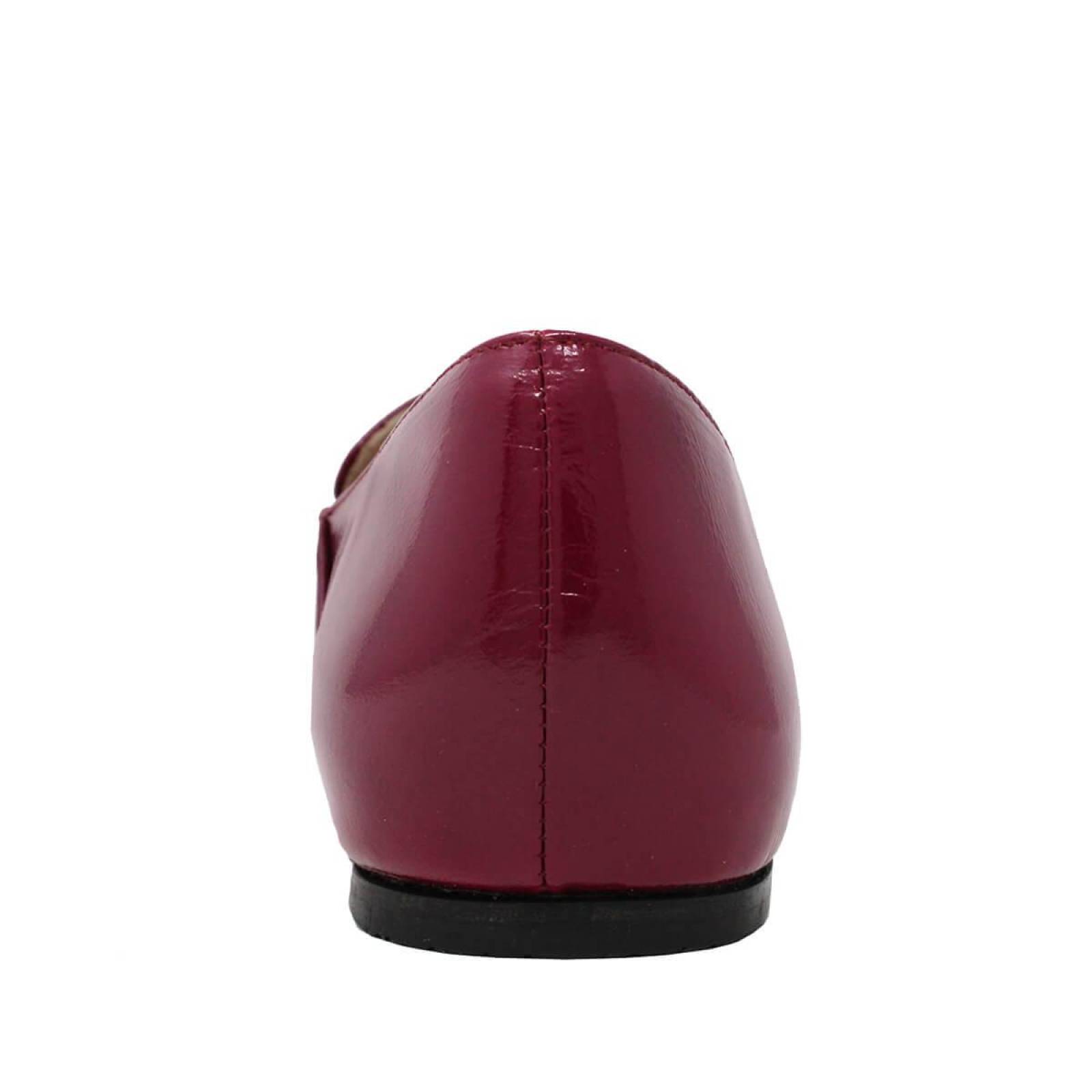 LUA - Charol Fucsia Regina Romero Zapato Mocasin de Piso para Dama en Piel