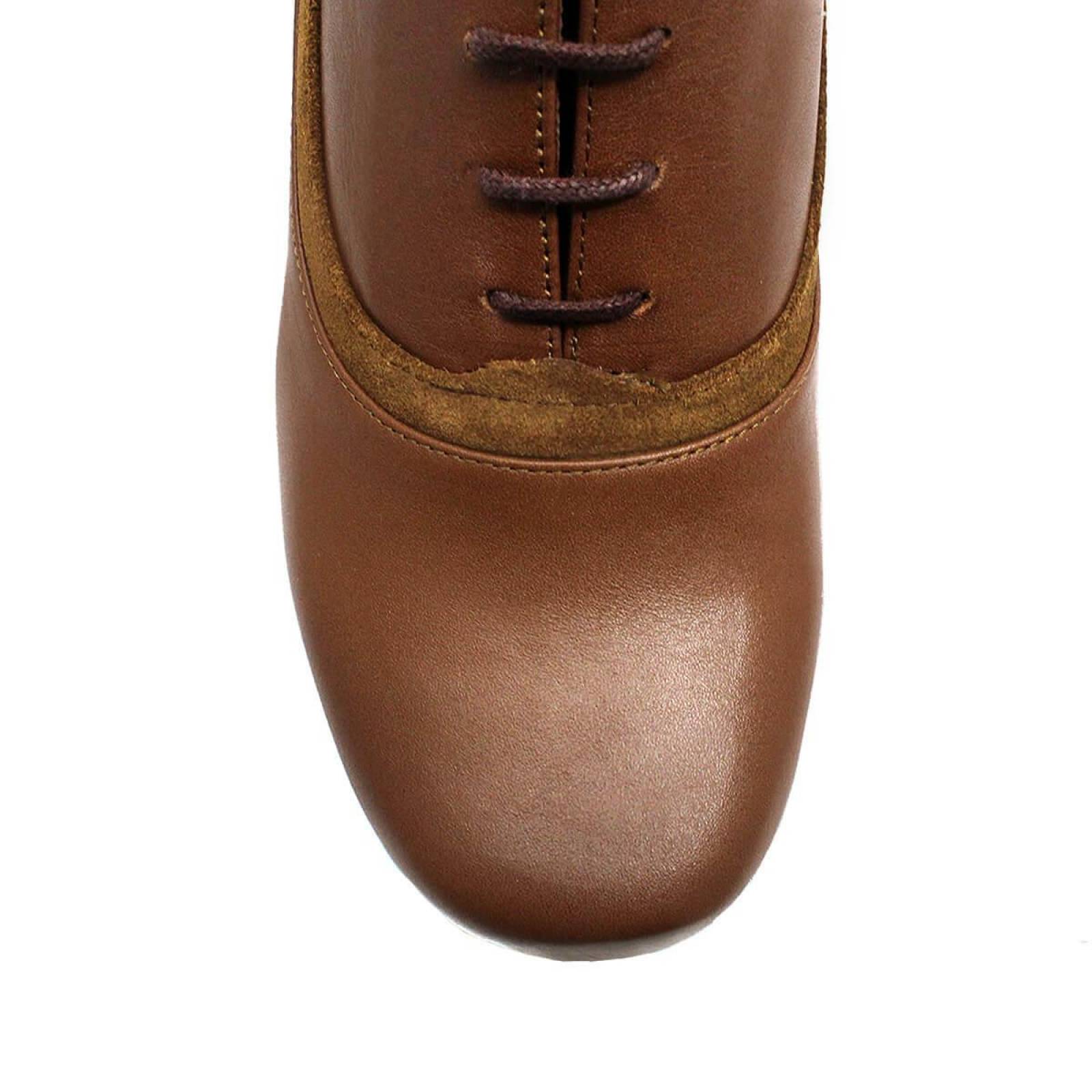 MISHA 95 - Tan Regina Romero Zapato Bota Botin Plataforma Tacon Alto para Dama en Piel 