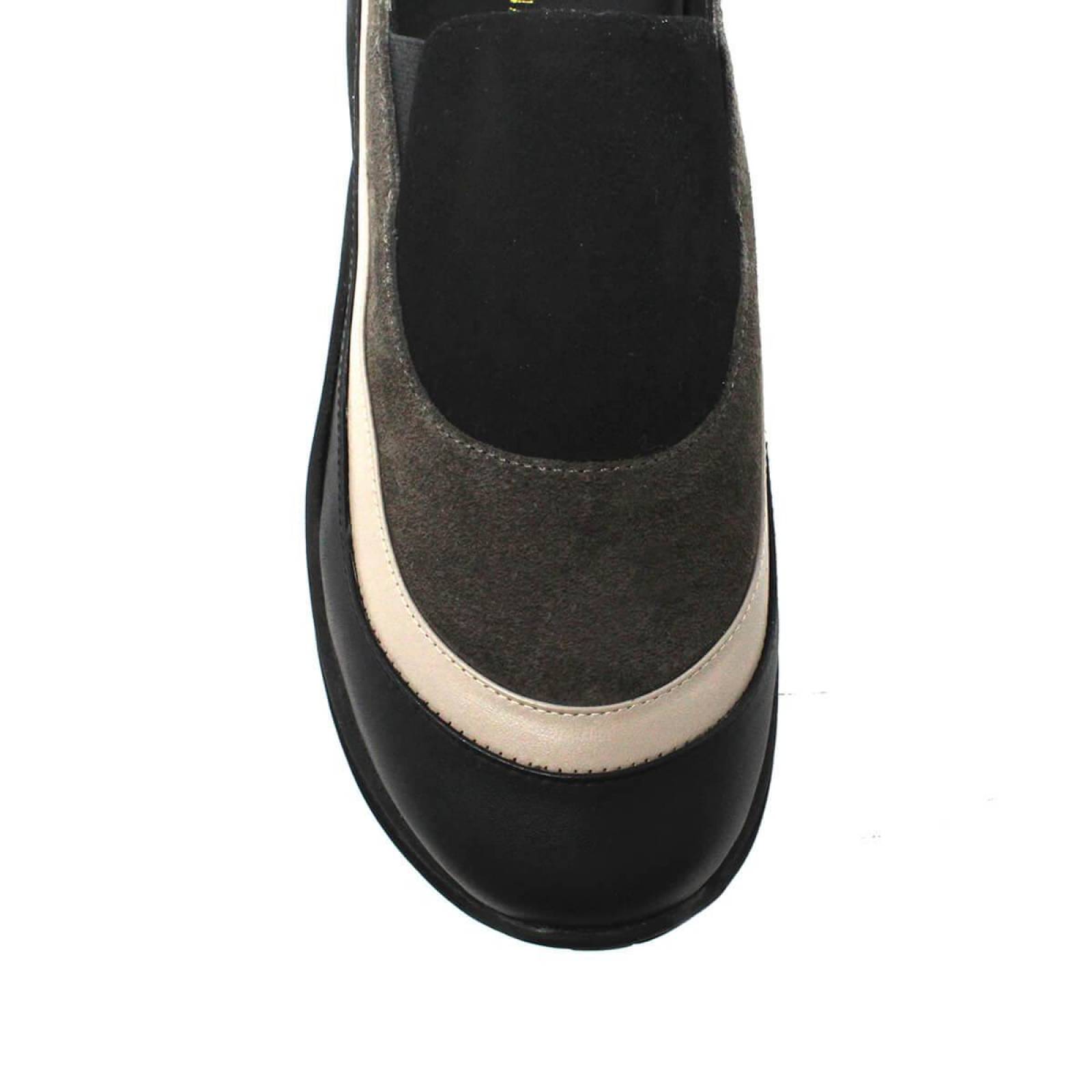 ALICE 75 - Negro y Chai Regina Romero Zapato Tenis Urbano Sport para Dama en Piel