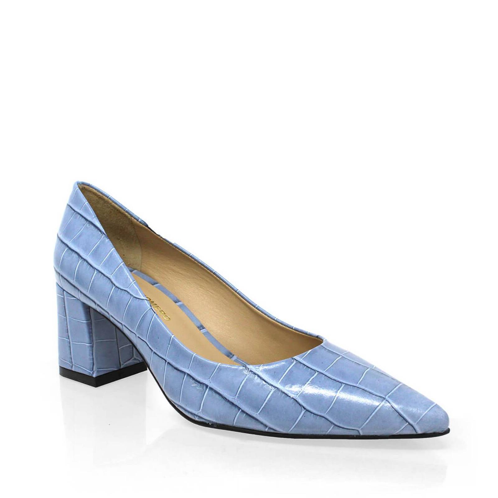 TAMARA 50 - Azul Claro Regina Romero Zapato Zapatilla Tacon Bajo para Dama en Piel 