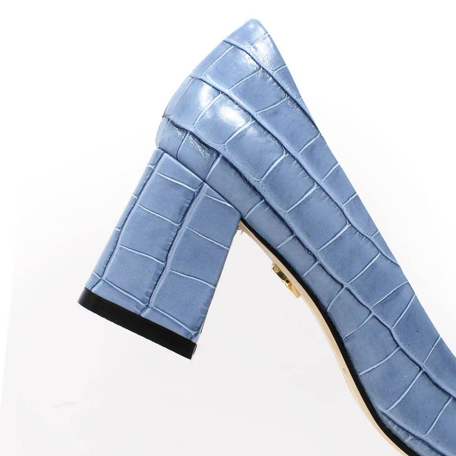 TAMARA 50 - Azul Claro Regina Romero Zapato Zapatilla Tacon Bajo para Dama en Piel 