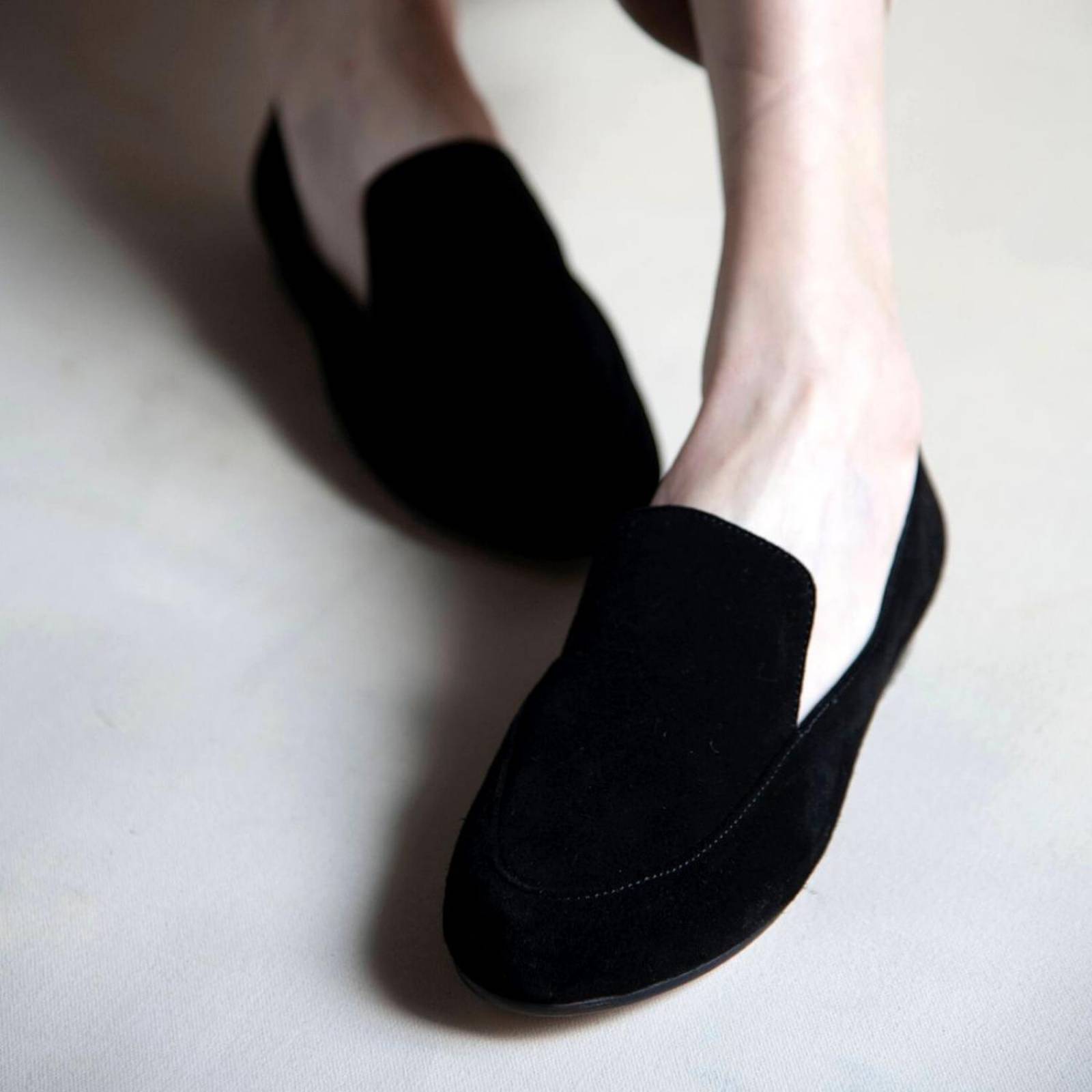 GALA - Negro Regina Romero Zapato Mocasin de Piso para Dama en Piel 