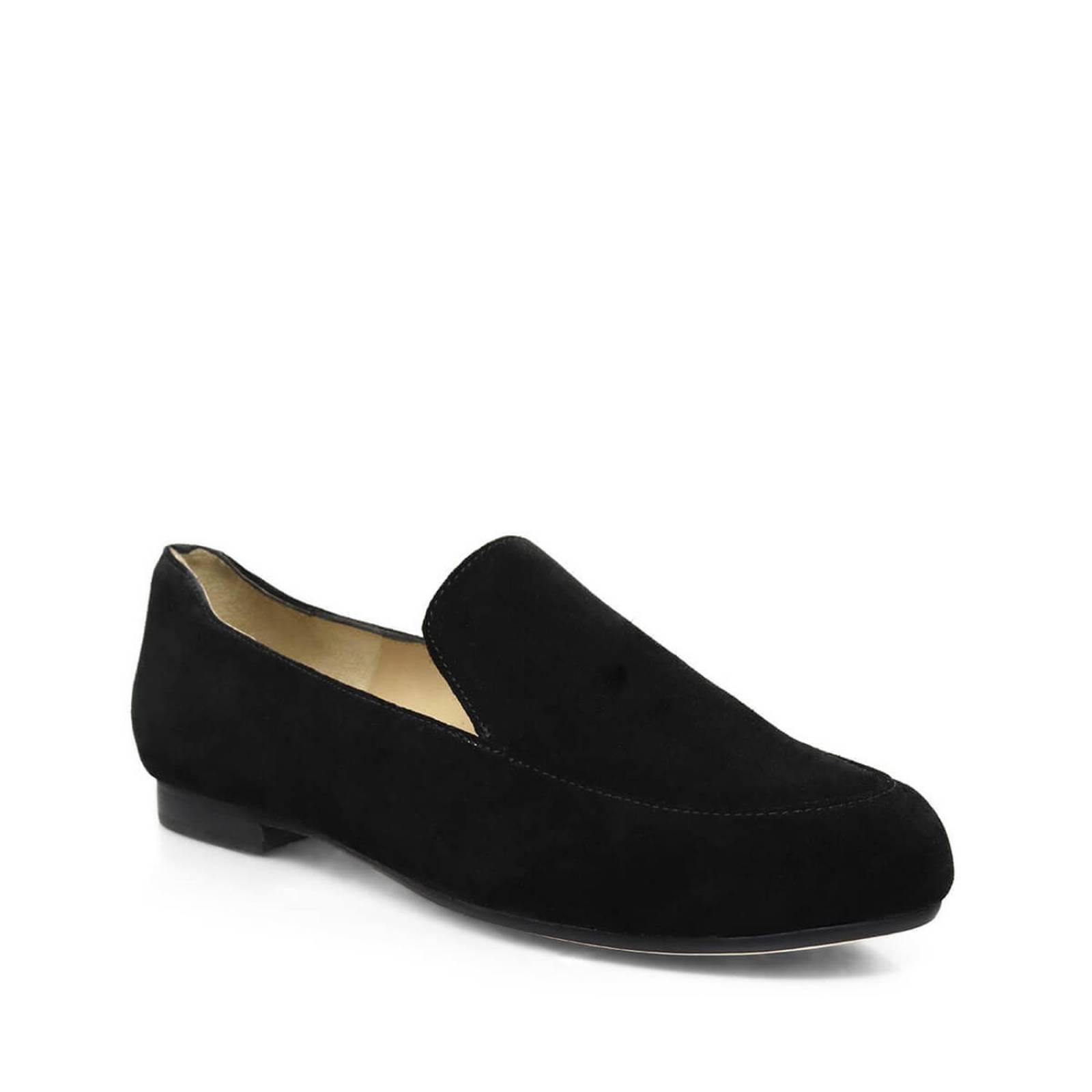 GALA - Negro Regina Romero Zapato Mocasin de Piso para Dama en Piel 
