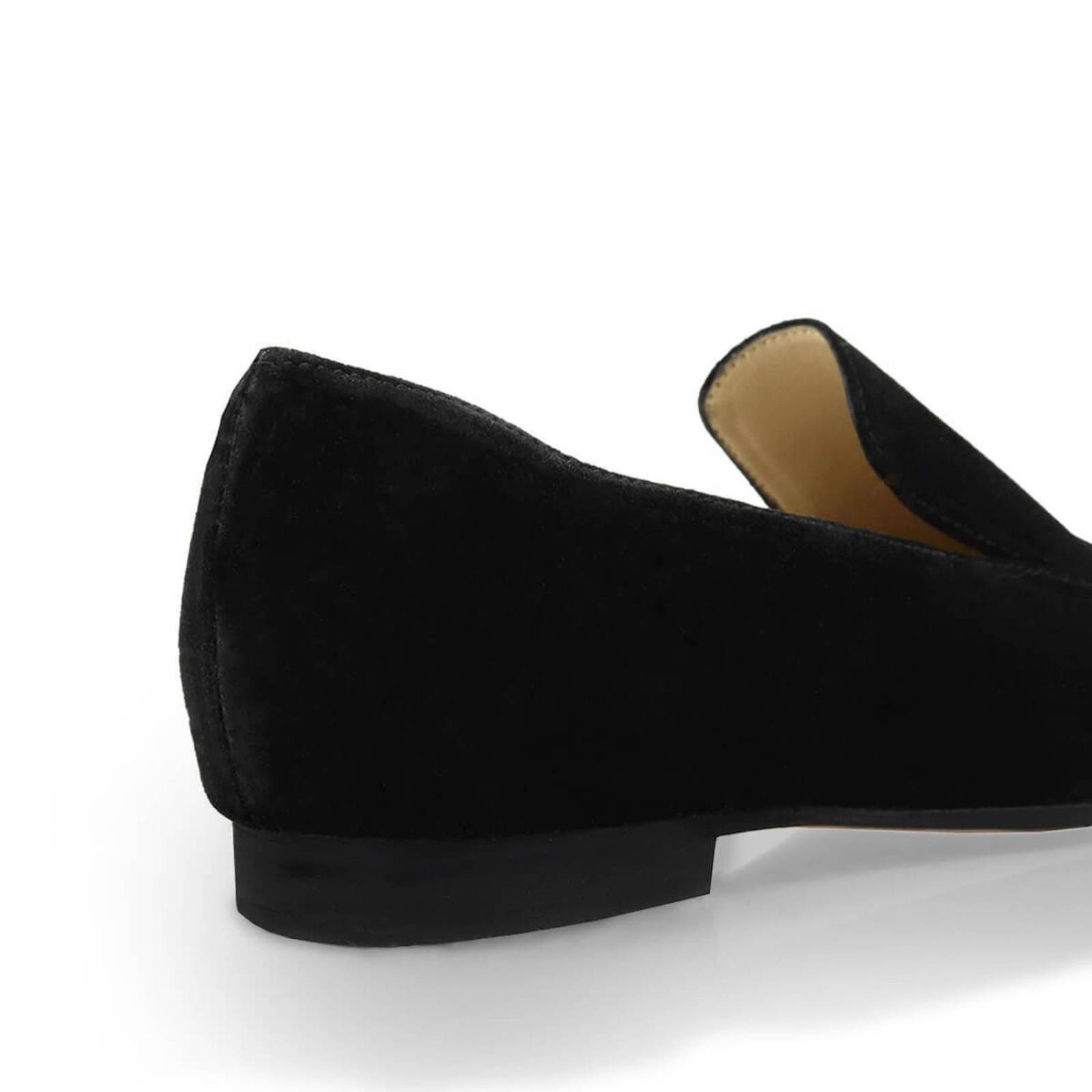GALA - Negro Regina Romero Zapato Mocasin de Piso para Dama en Piel 