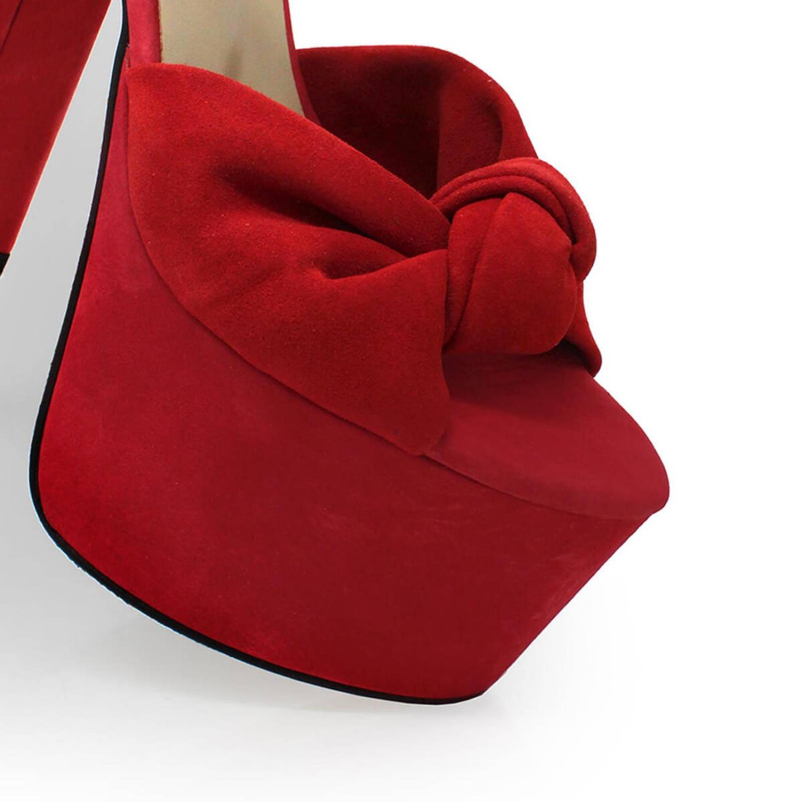 ALE 150 - Rojo Regina Romero Zapato Plataforma Tacon Alto para Dama en Piel