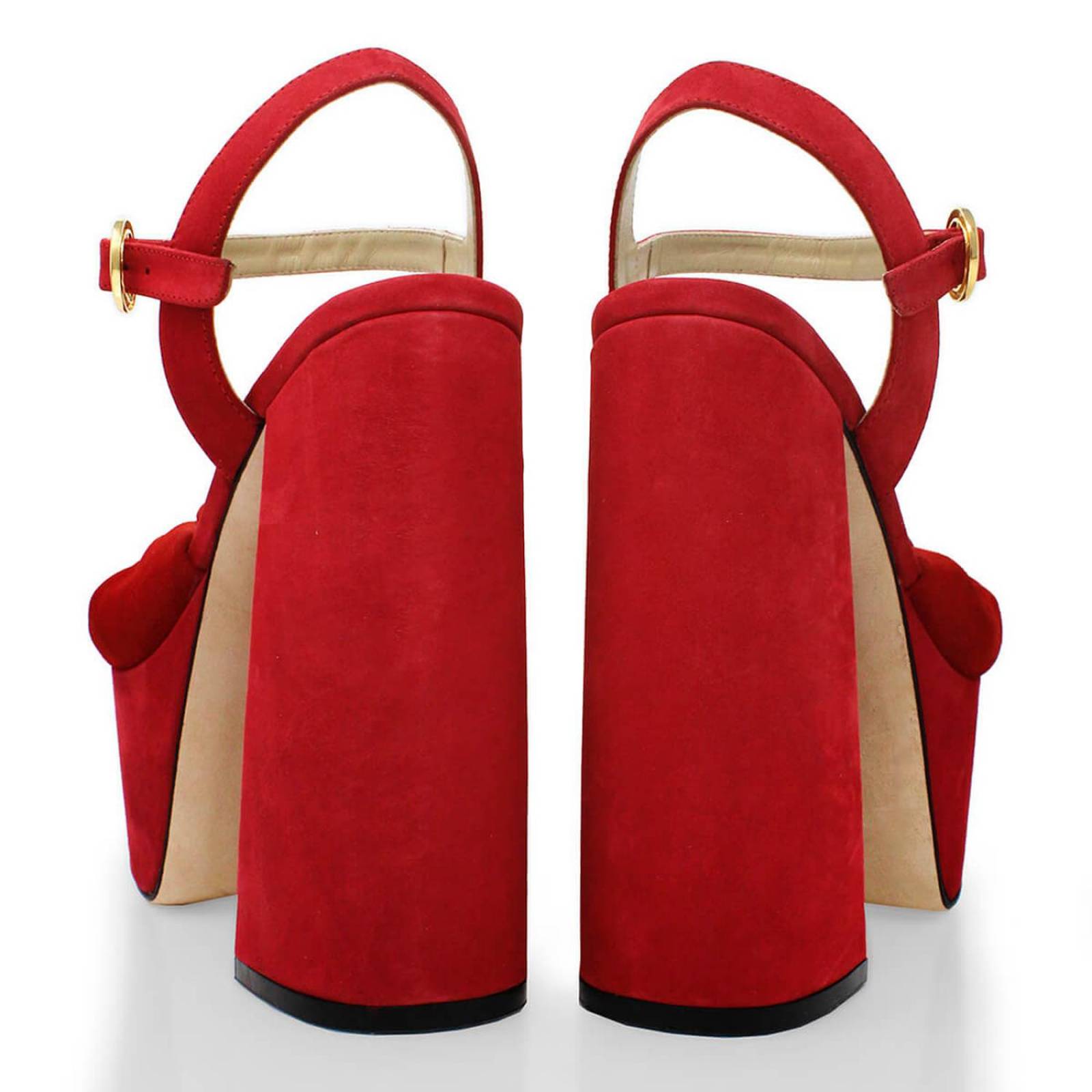 ALE 150 - Rojo Regina Romero Zapato Plataforma Tacon Alto para Dama en Piel