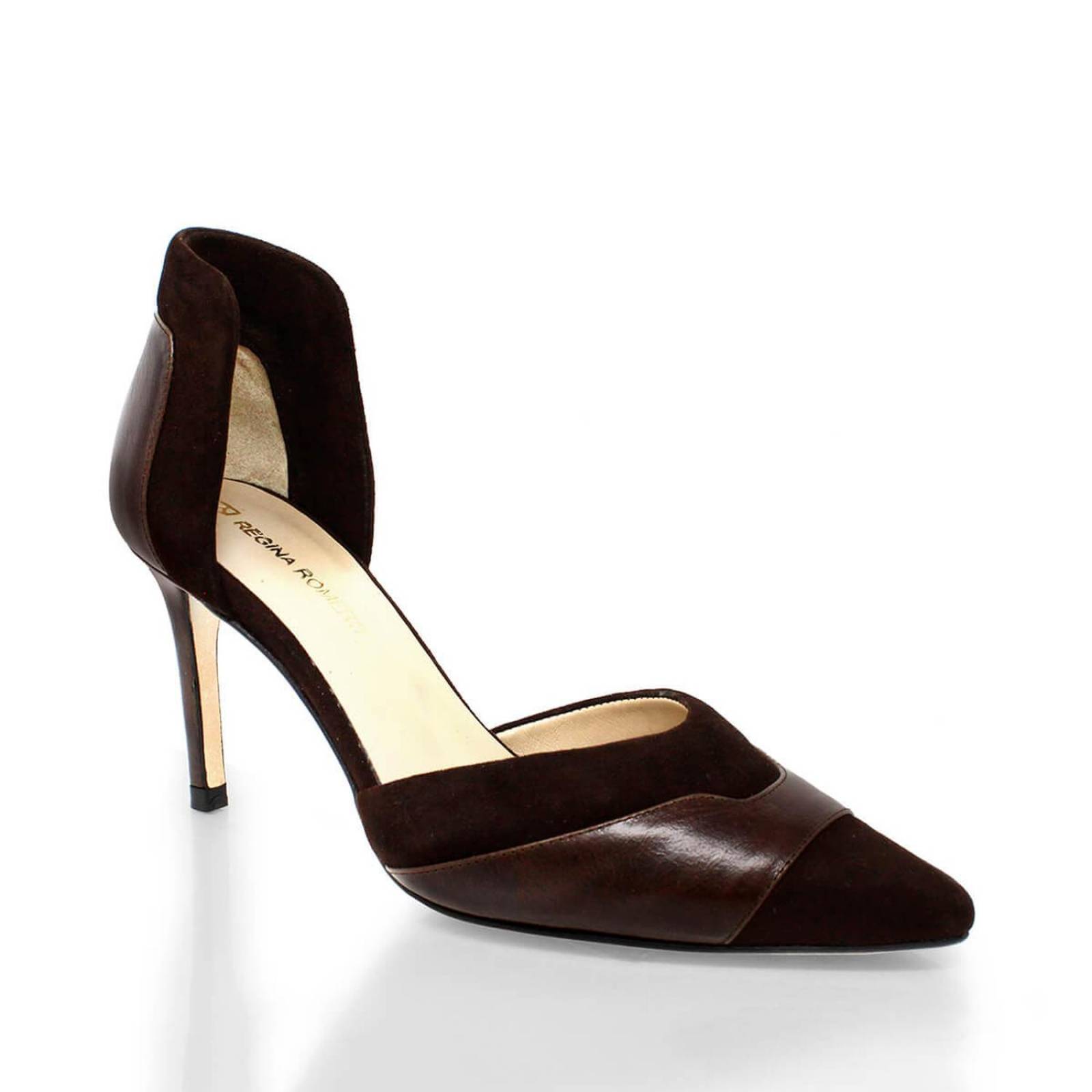 RANIA 75 - Cafe Regina Romero Zapato Zapatilla Tacon Alto para Dama en Piel