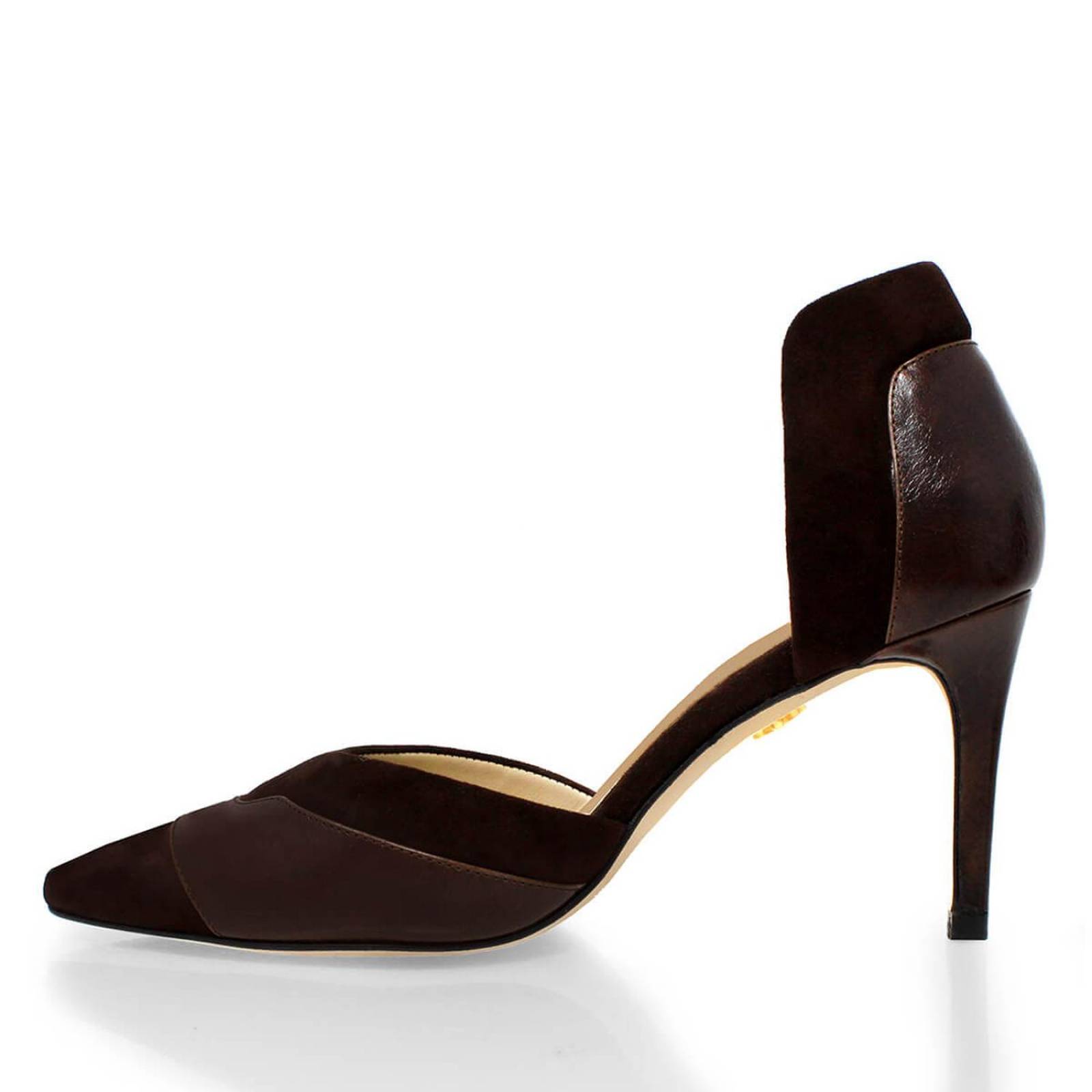 RANIA 75 - Cafe Regina Romero Zapato Zapatilla Tacon Alto para Dama en Piel