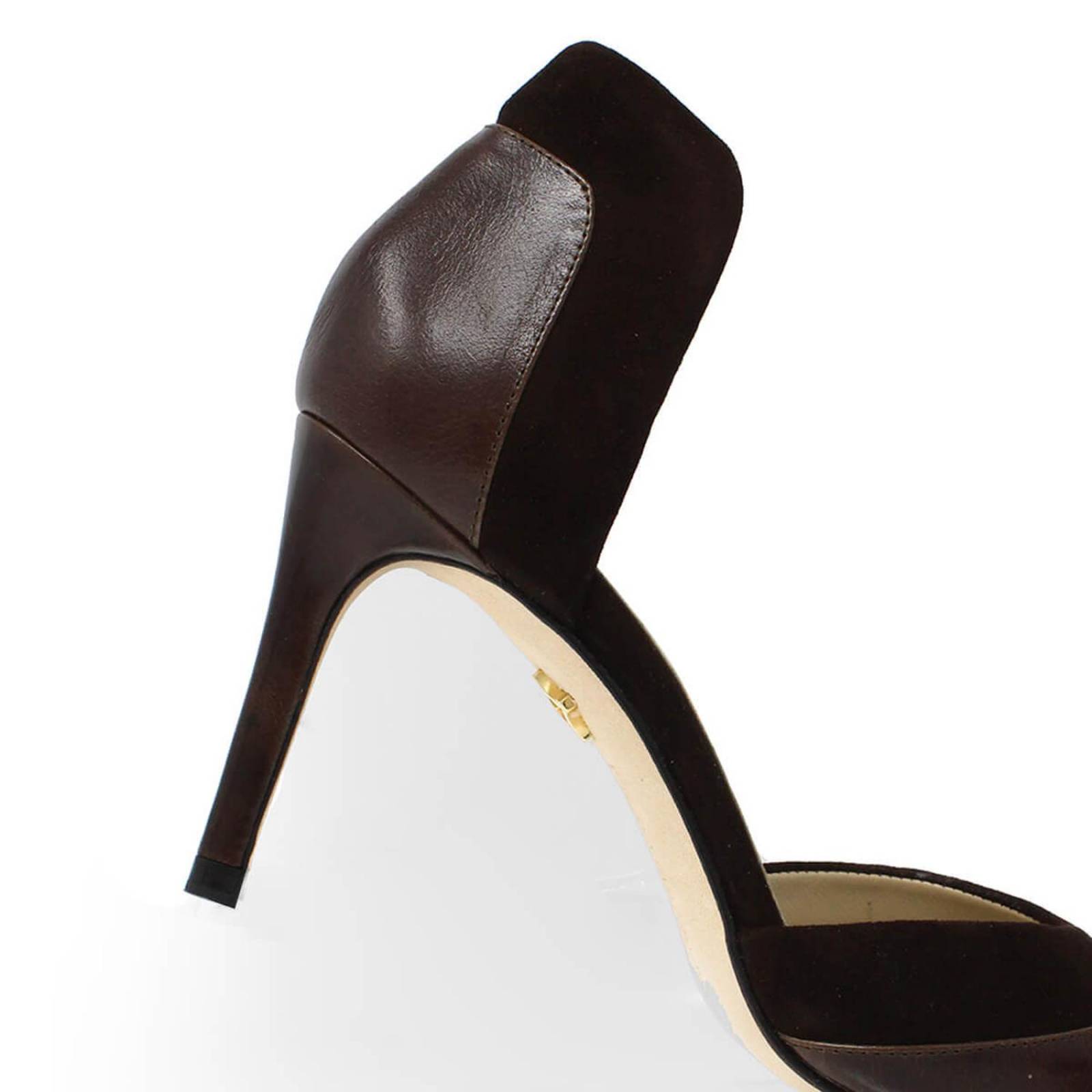 RANIA 75 - Cafe Regina Romero Zapato Zapatilla Tacon Alto para Dama en Piel