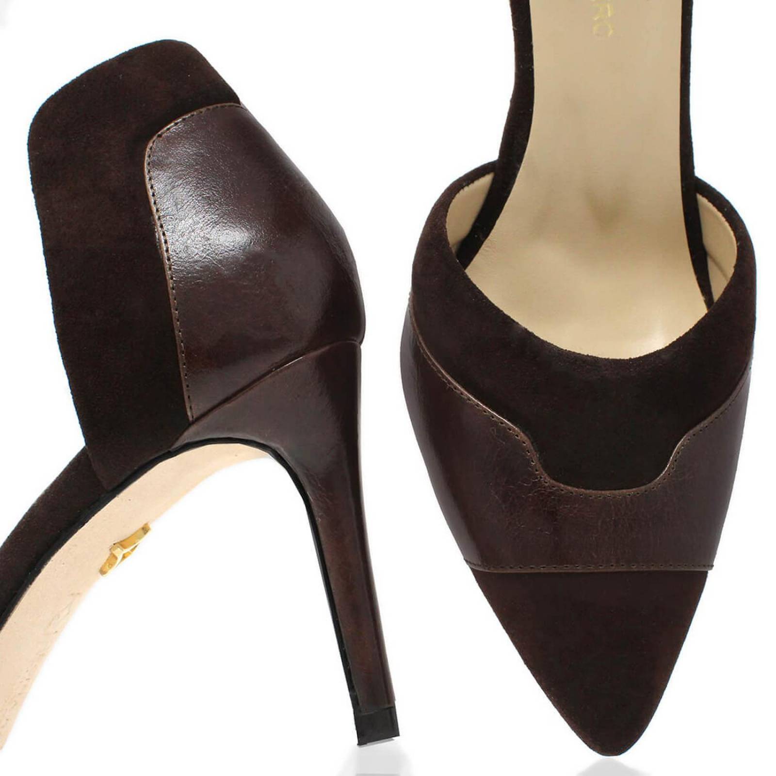 RANIA 75 - Cafe Regina Romero Zapato Zapatilla Tacon Alto para Dama en Piel