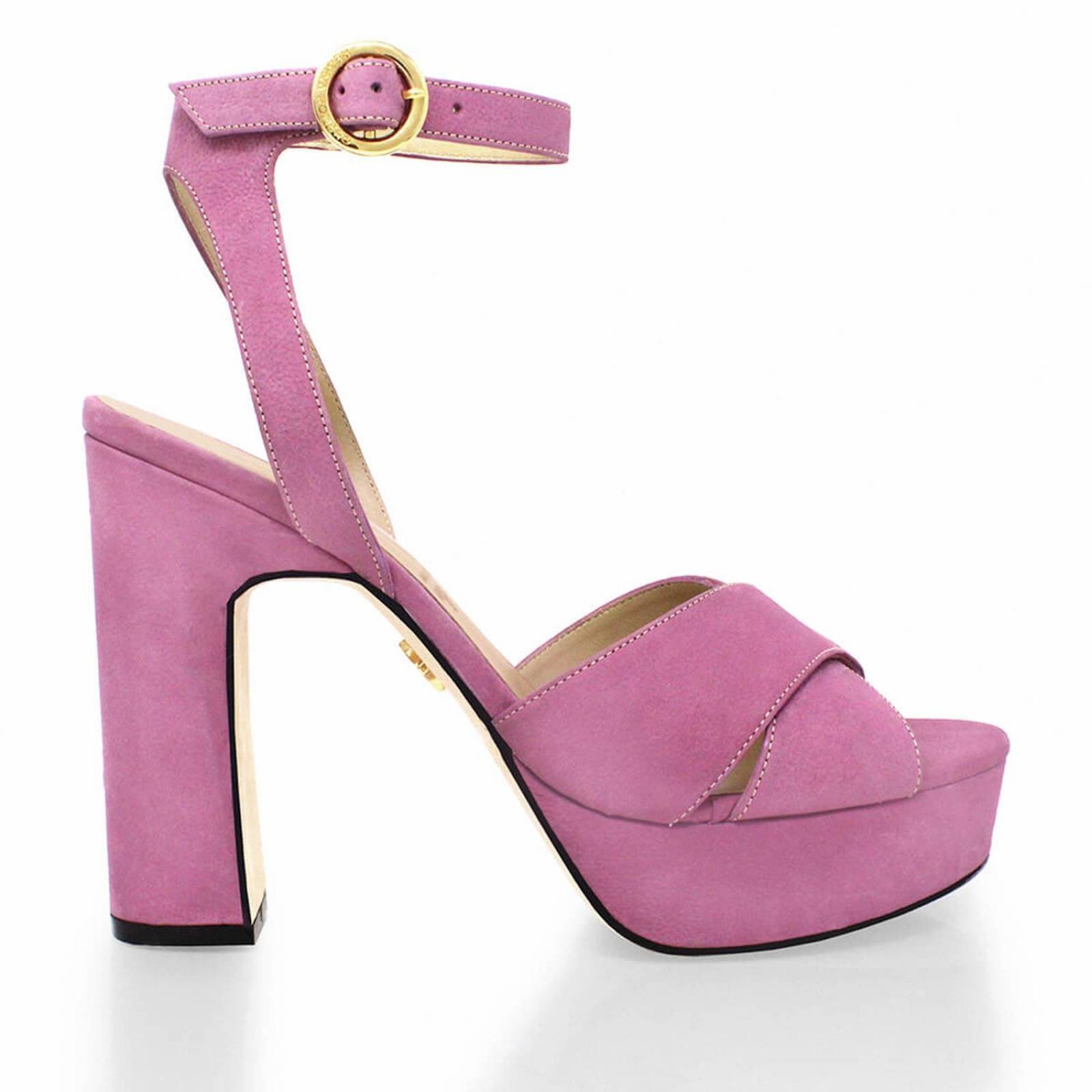 VENUS 120 - Rosa Regina Romero Zapato Sandalia Plataforma Tacon Alto Para Dama en Piel 