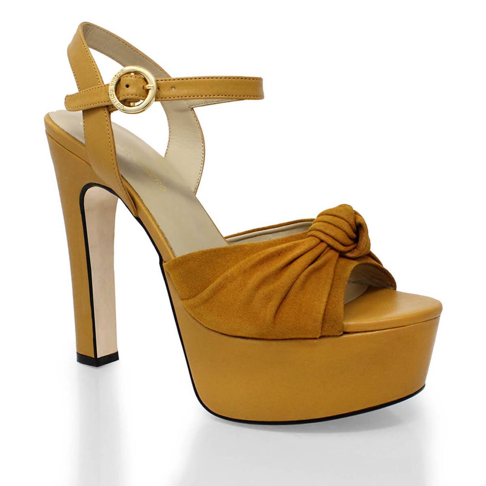 Zapatos Sandalia Tacon Mostaza ALEXA 135 Mostaza Regina Romero