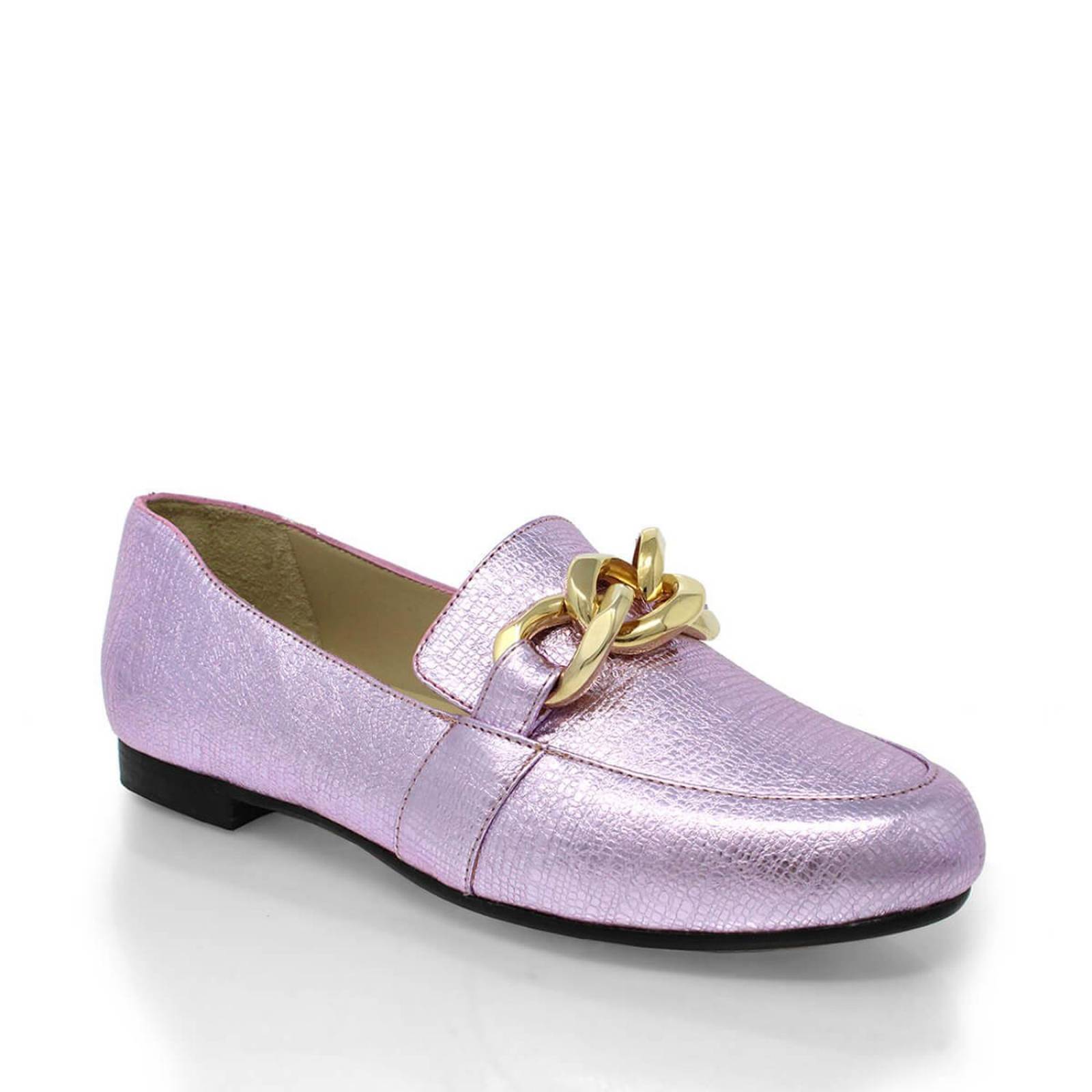 ALINE - Rosa Claro Regina Romero Zapato Mocasin de Piso para Dama en Piel 