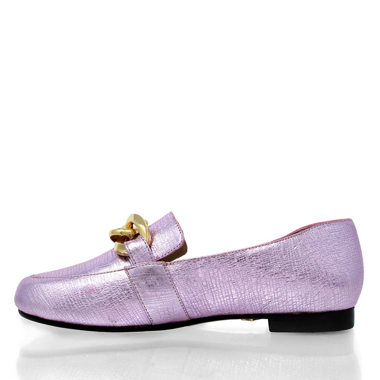 ALINE - Rosa Claro Regina Romero Zapato Mocasin de Piso para Dama en Piel 