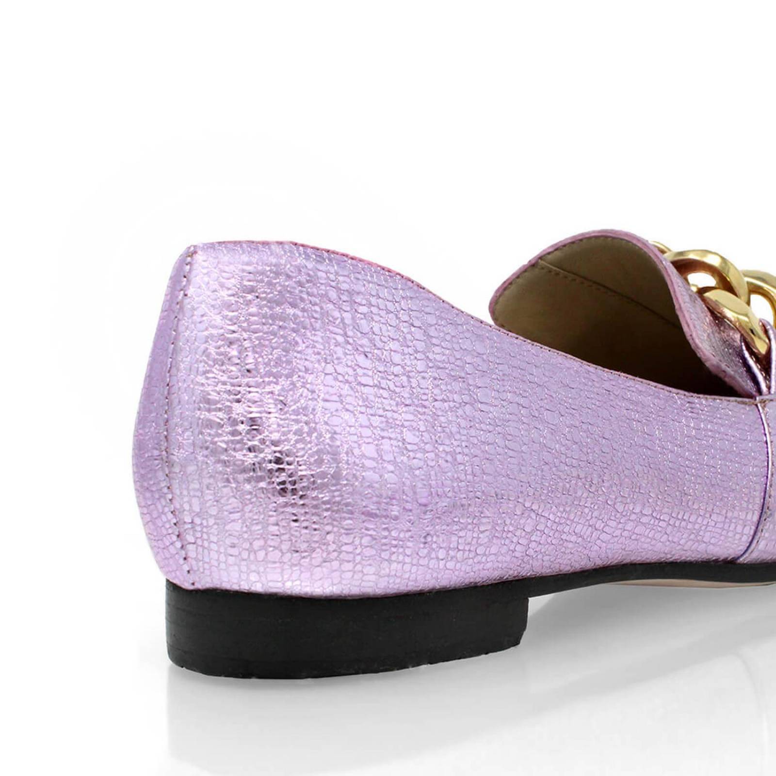 ALINE - Rosa Claro Regina Romero Zapato Mocasin de Piso para Dama en Piel 