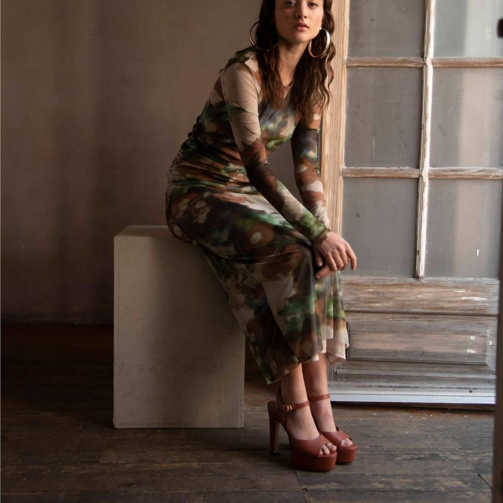 SABRINA 135 - Terracota Regina Romero Zapato Sandalia Plataforma Tacon Alto para Dama en Piel