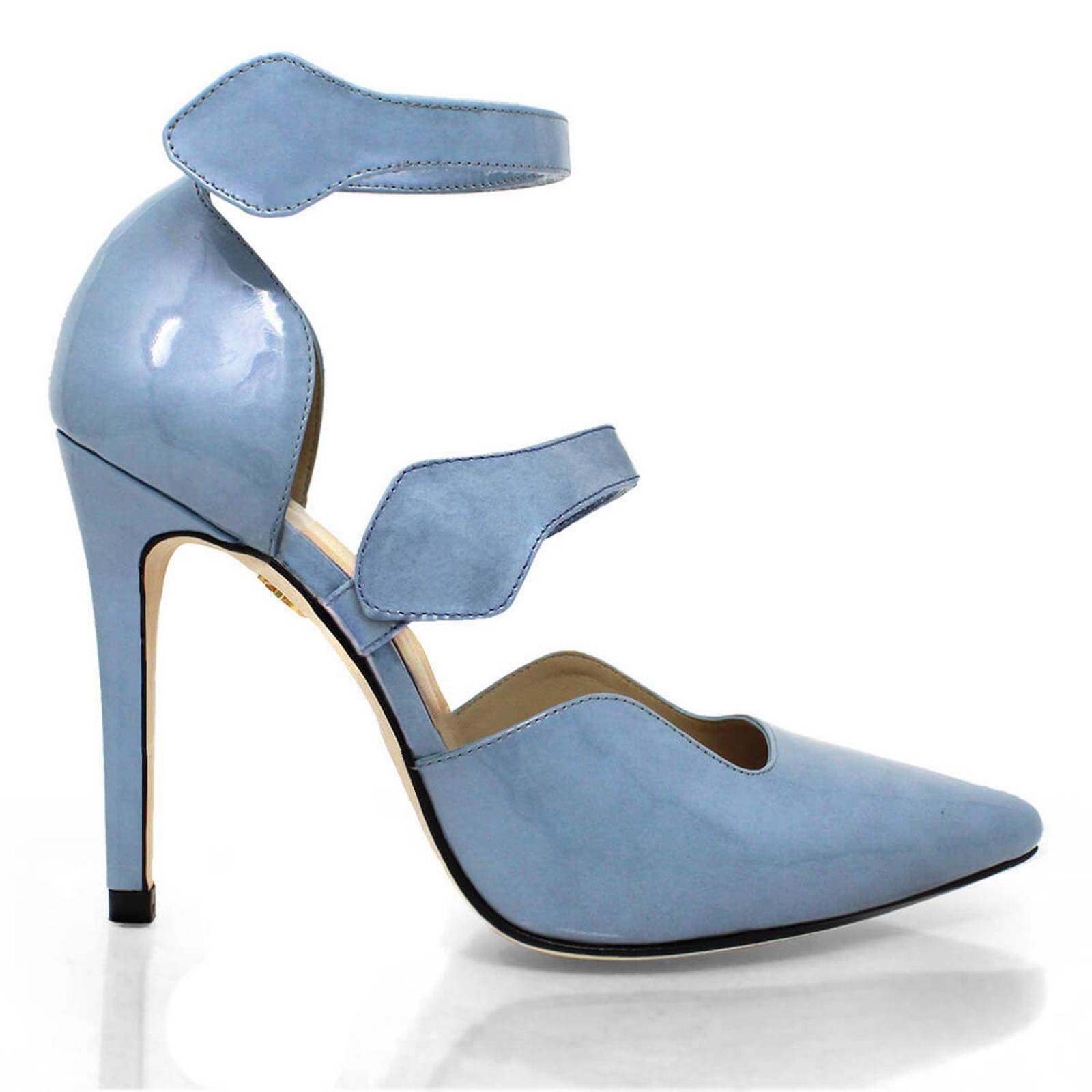 ASTRA 105 Charol Azul Claro Regina Romero Zapato Zapatilla Tacon