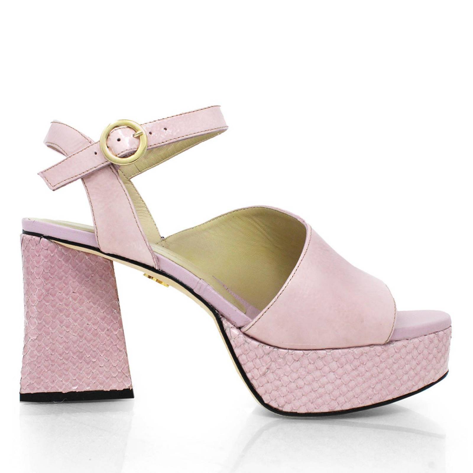 KIANA 95 - Rosa Claro Regina Romero Zapato Sandalia Plataforma Tacon Alto para Dama en Piel 