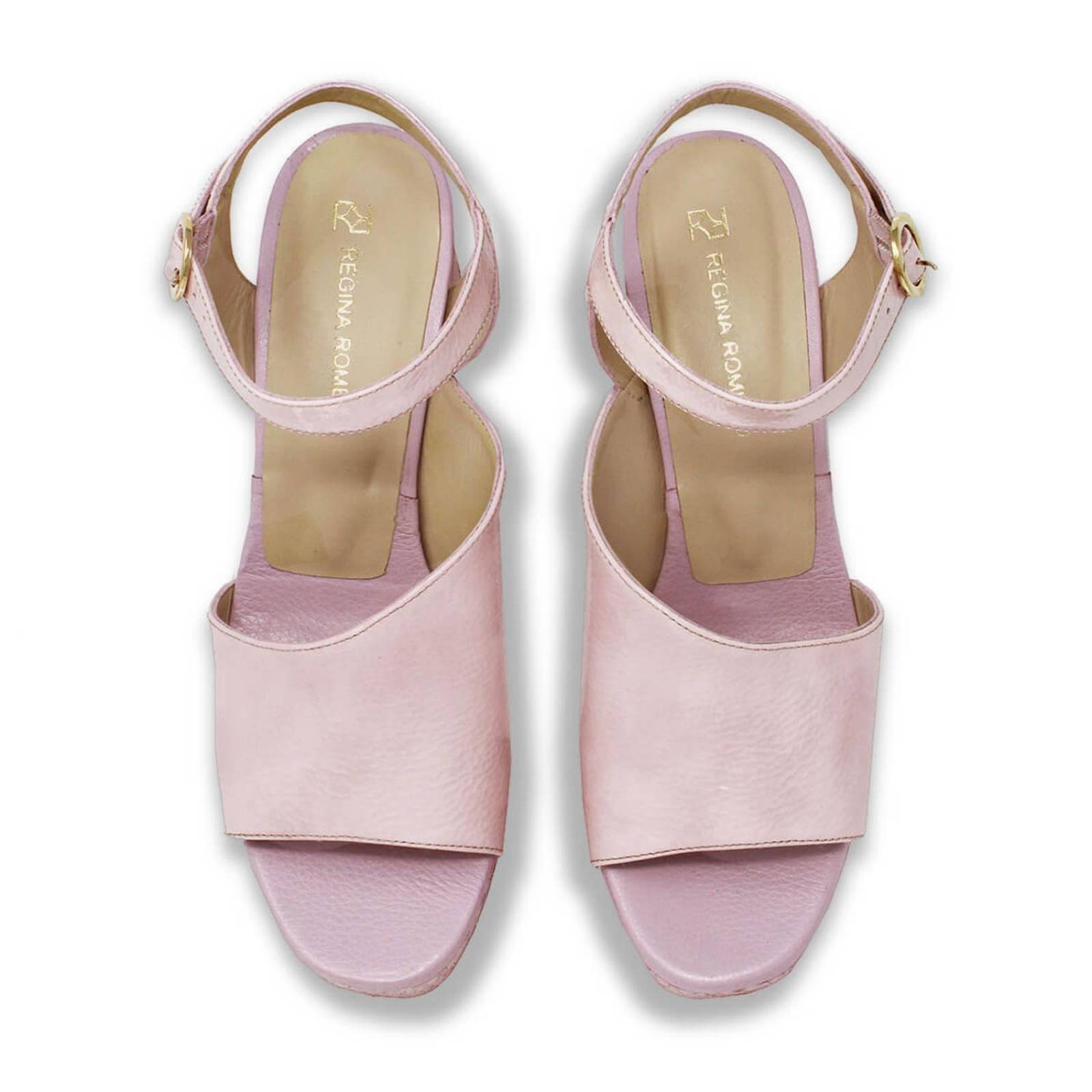 KIANA 95 - Rosa Claro Regina Romero Zapato Sandalia Plataforma Tacon Alto para Dama en Piel 