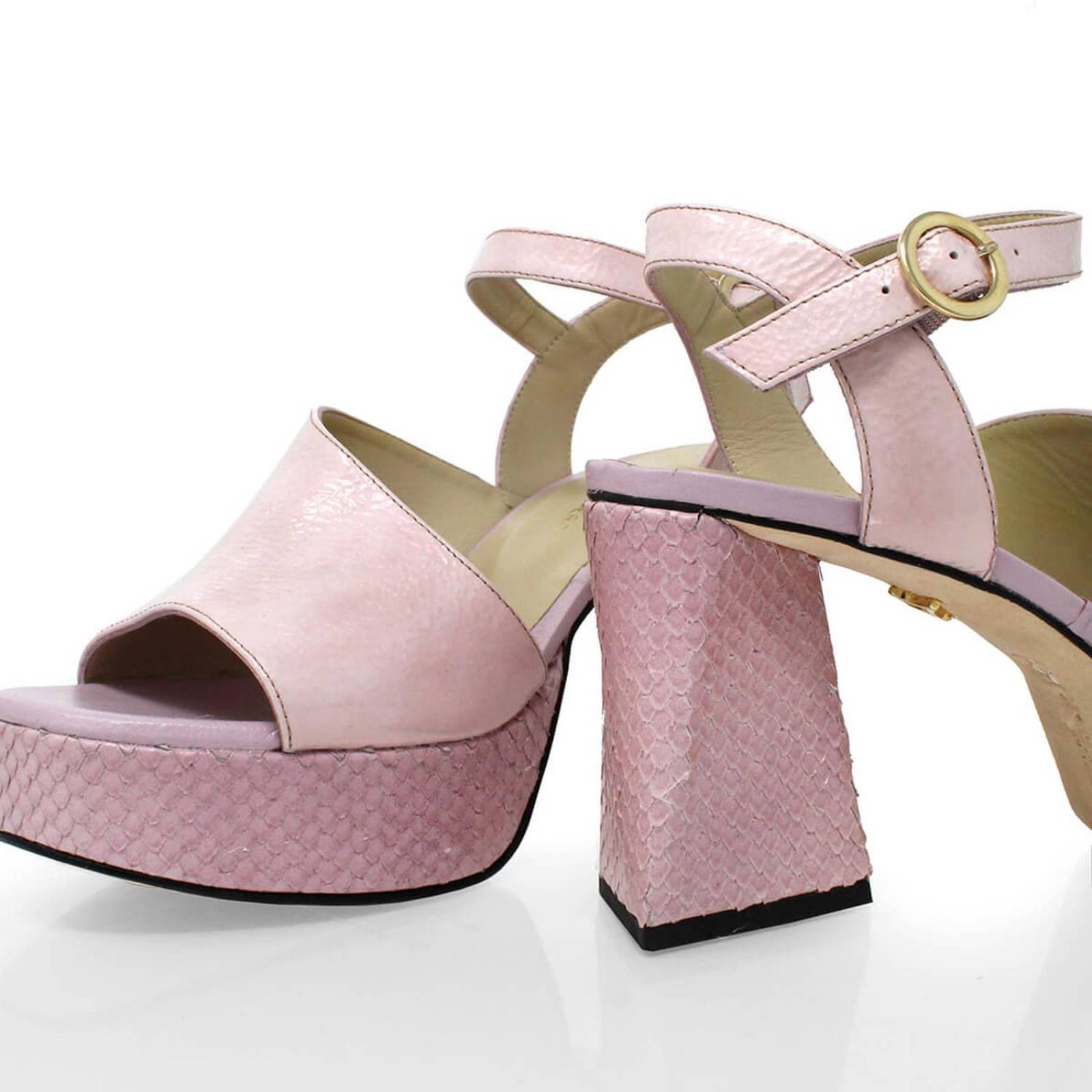 KIANA 95 - Rosa Claro Regina Romero Zapato Sandalia Plataforma Tacon Alto para Dama en Piel 