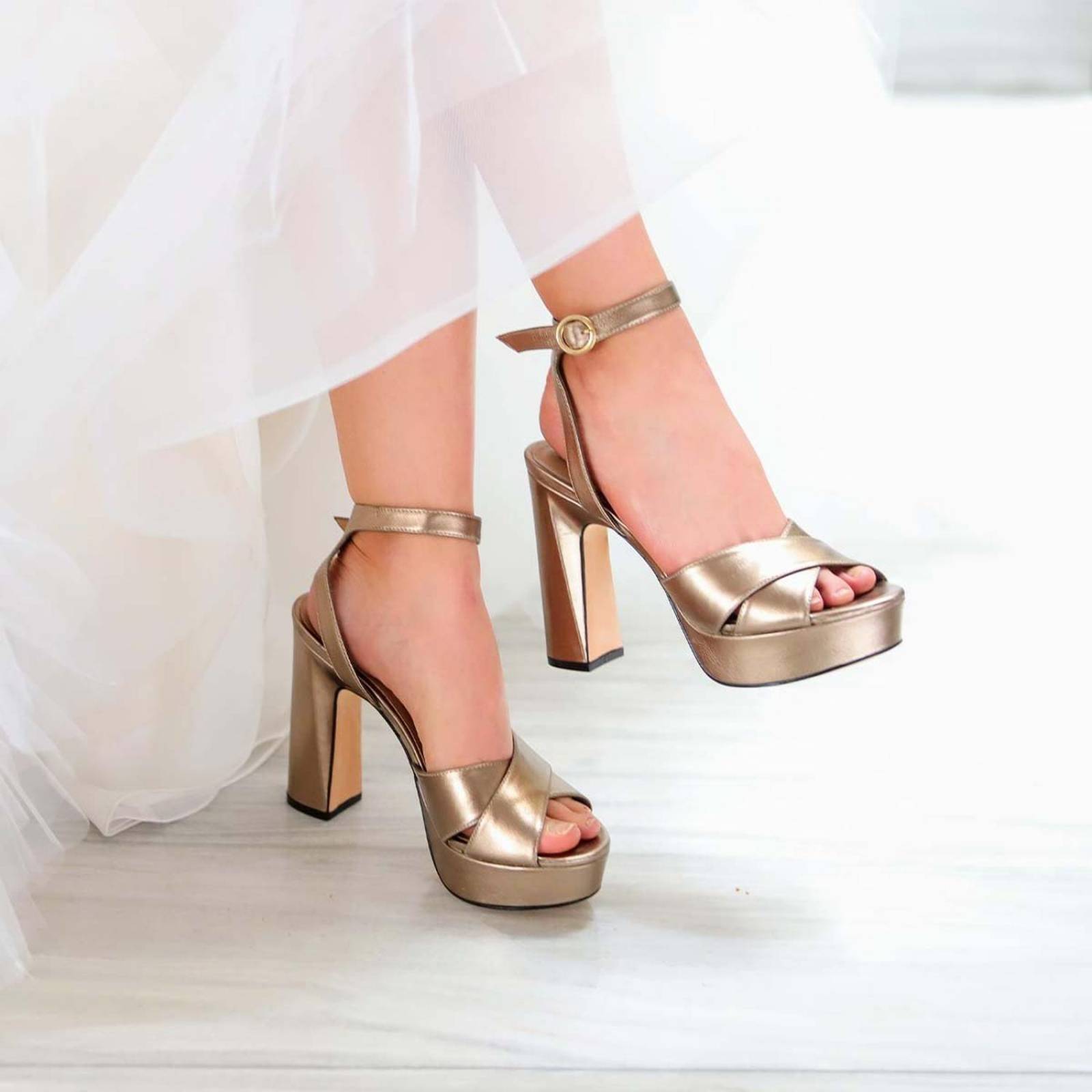 VENUS 120 - Seda Regina Romero Zapato Sandalia Plataforma Tacon Alto Para Dama en Piel 